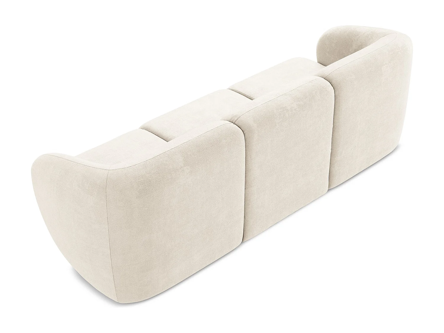 Canapé modulable 3 places en tissu chenille - beige clair - LANI