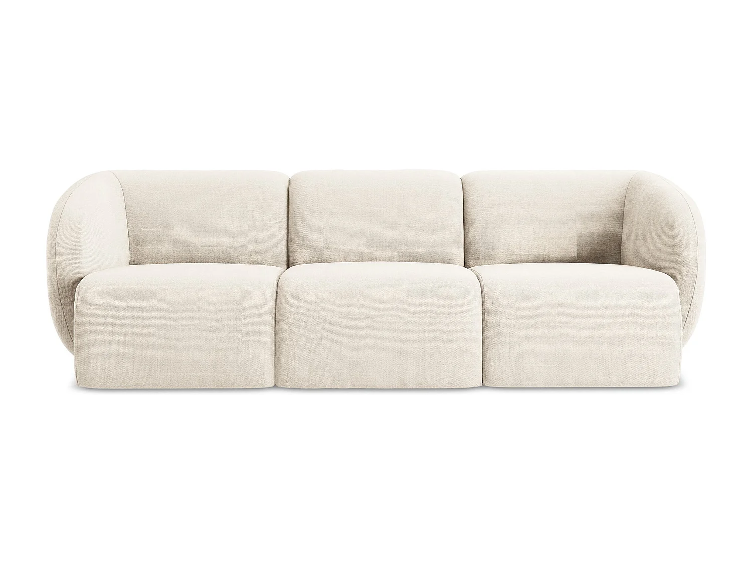 Canapé modulable 3 places en tissu chenille - beige clair - LANI