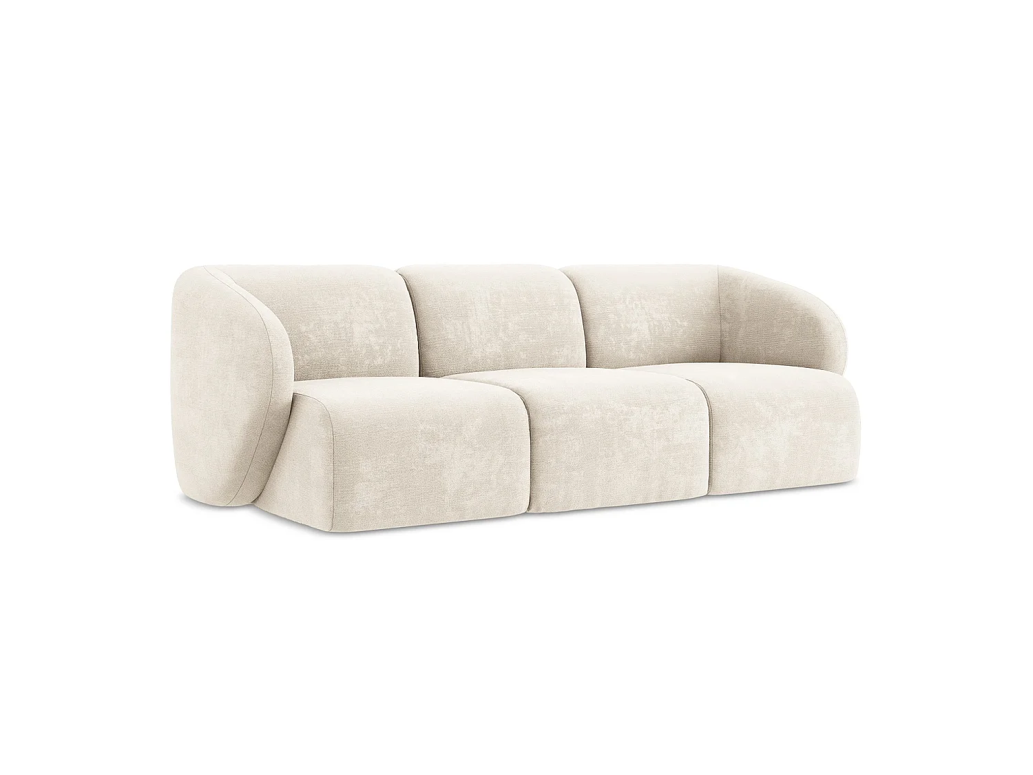 Modulares 3-Sitzer Sofa - - Chenille - Hell beige - CERVO