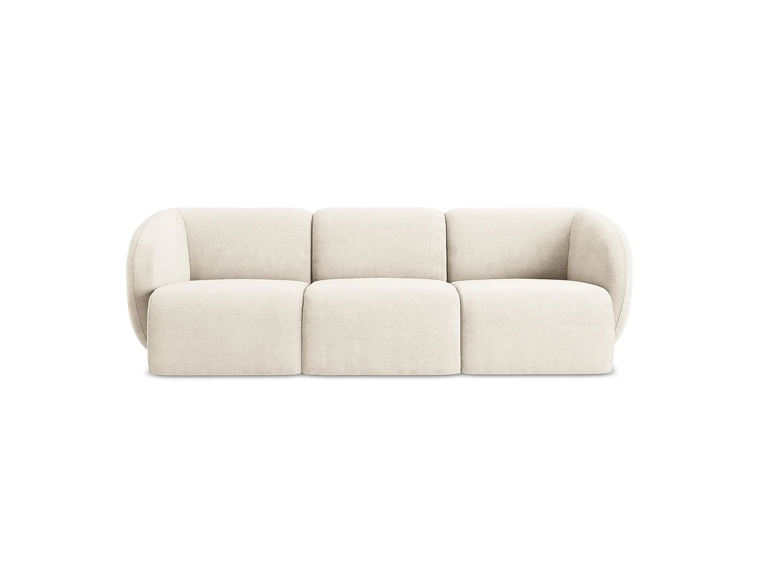 Modulares 3-Sitzer Sofa - - Chenille - Hell beige - CERVO
