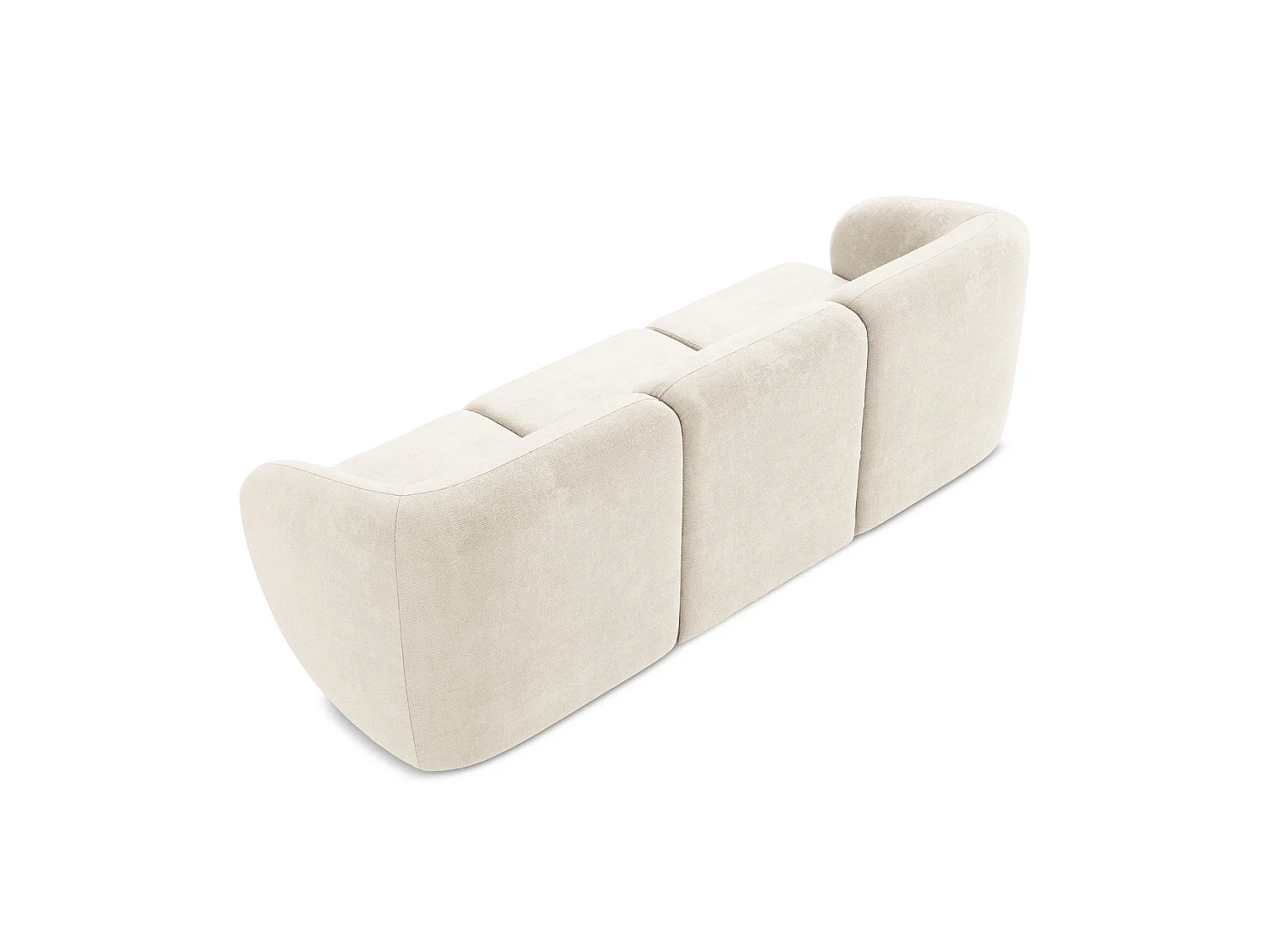 Modulares 3-Sitzer Sofa - - Chenille - Hell beige - CERVO