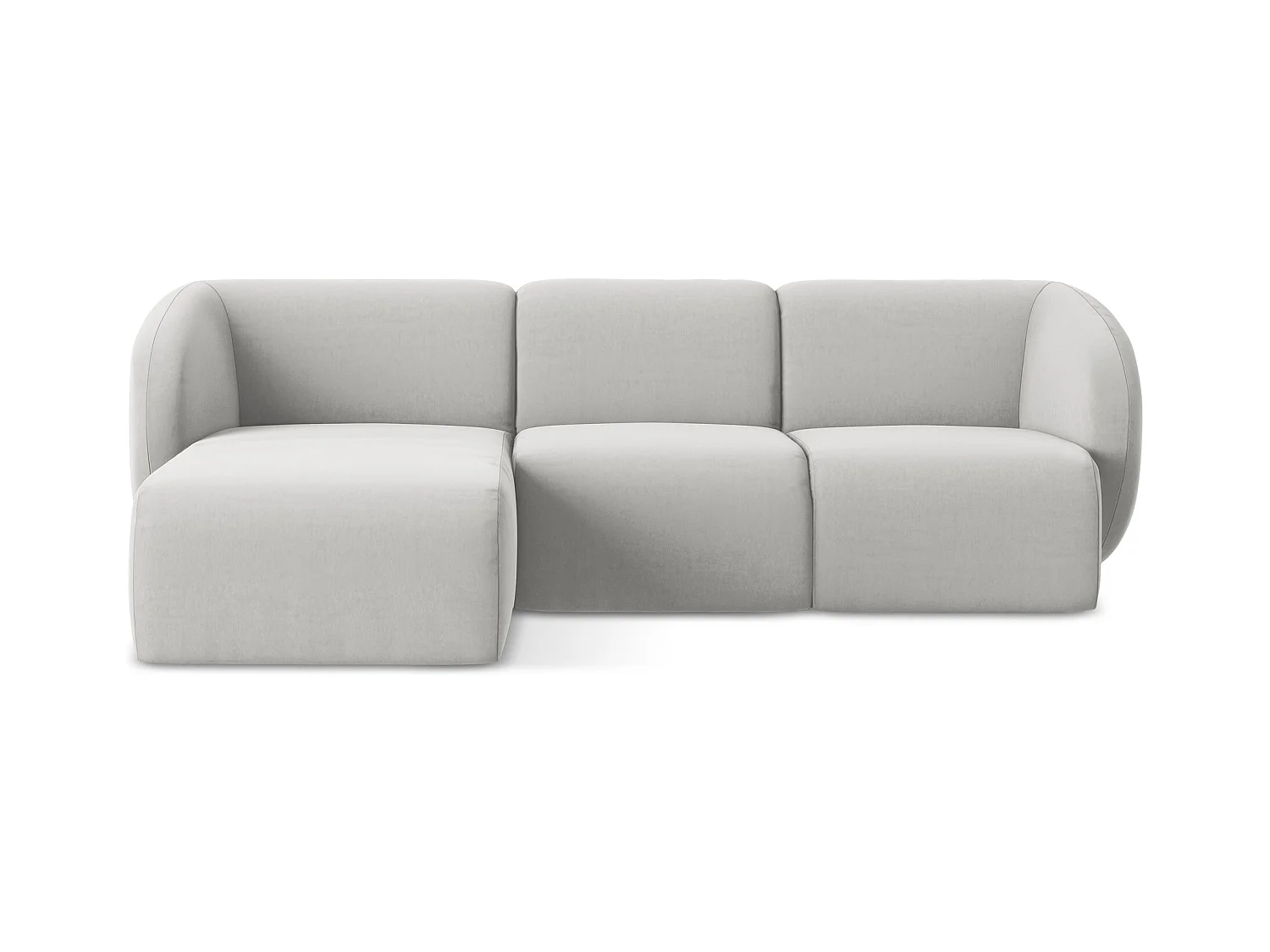 Modulaire hoekbank links van zilver velours - LANI