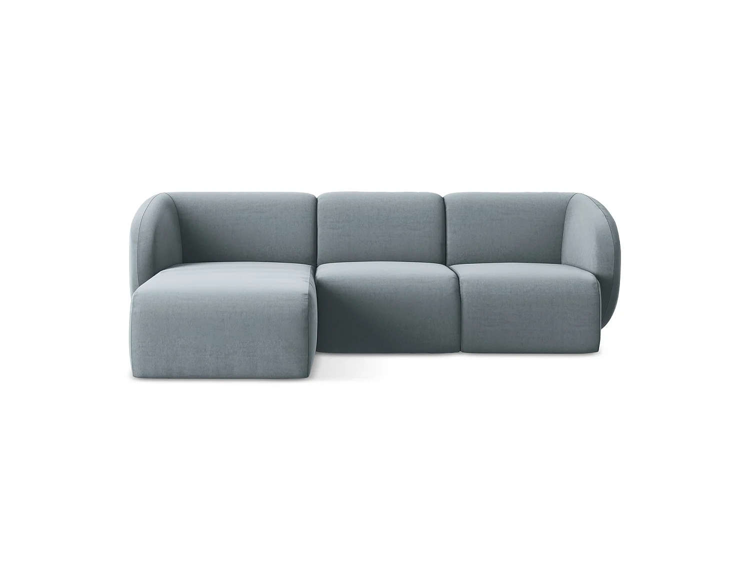 Modulaire hoekbank links van lichtblauw velours - CERVO
