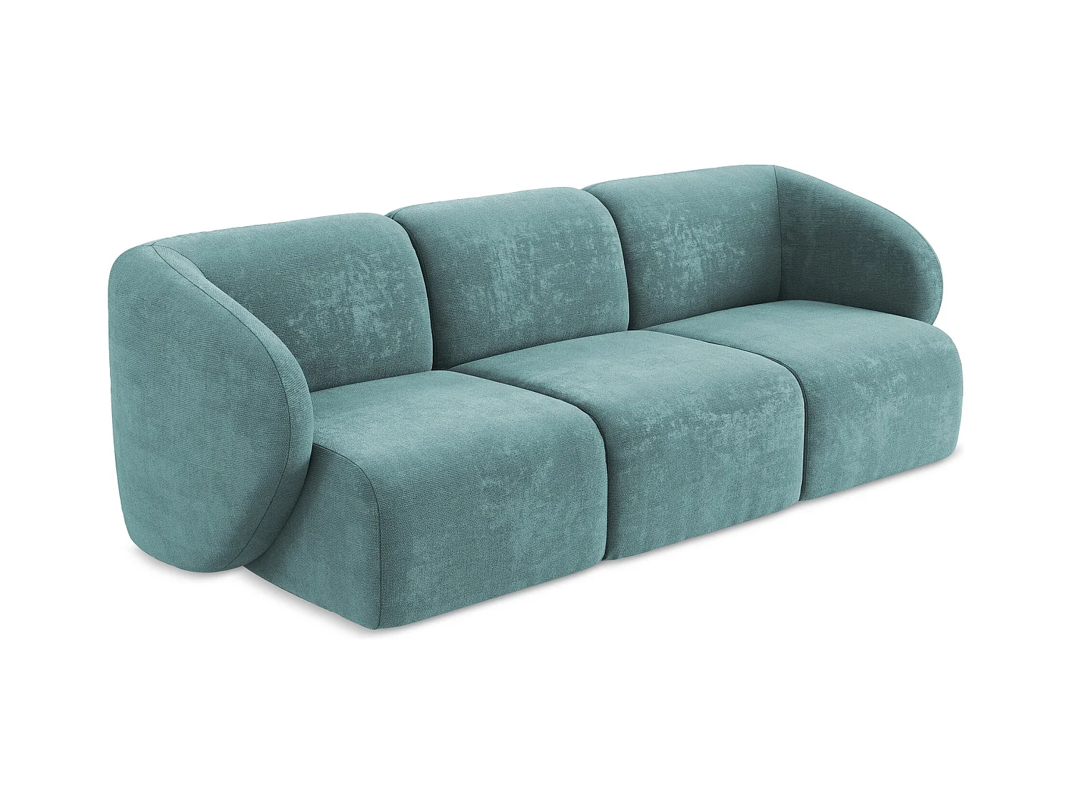 Driezits modulaire bank van jeans chenille stof - LANI