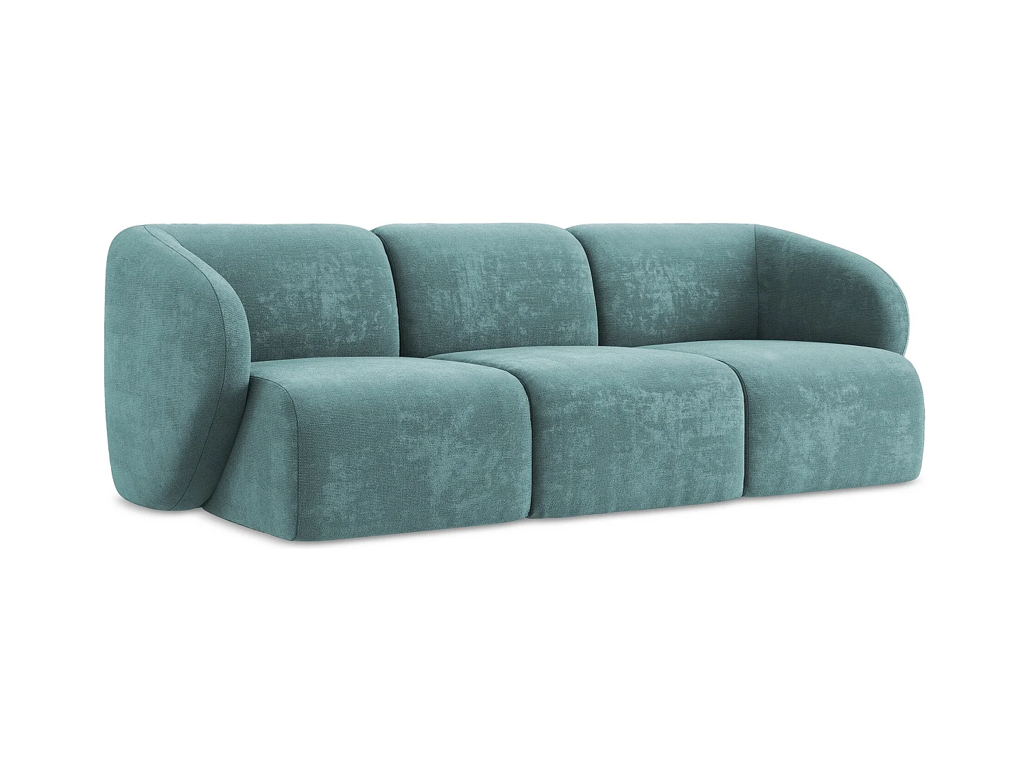 Canapé modulable 3 places en tissu chenille - jeans - LANI