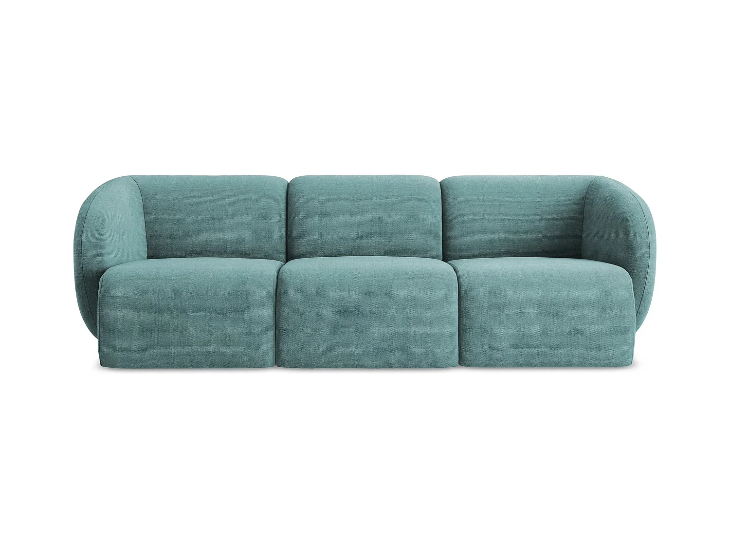 Canapé modulable 3 places en tissu chenille - jeans - LANI