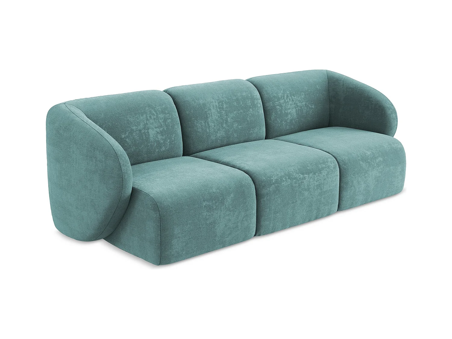 Canapé modulable 3 places en tissu chenille - jeans - LANI