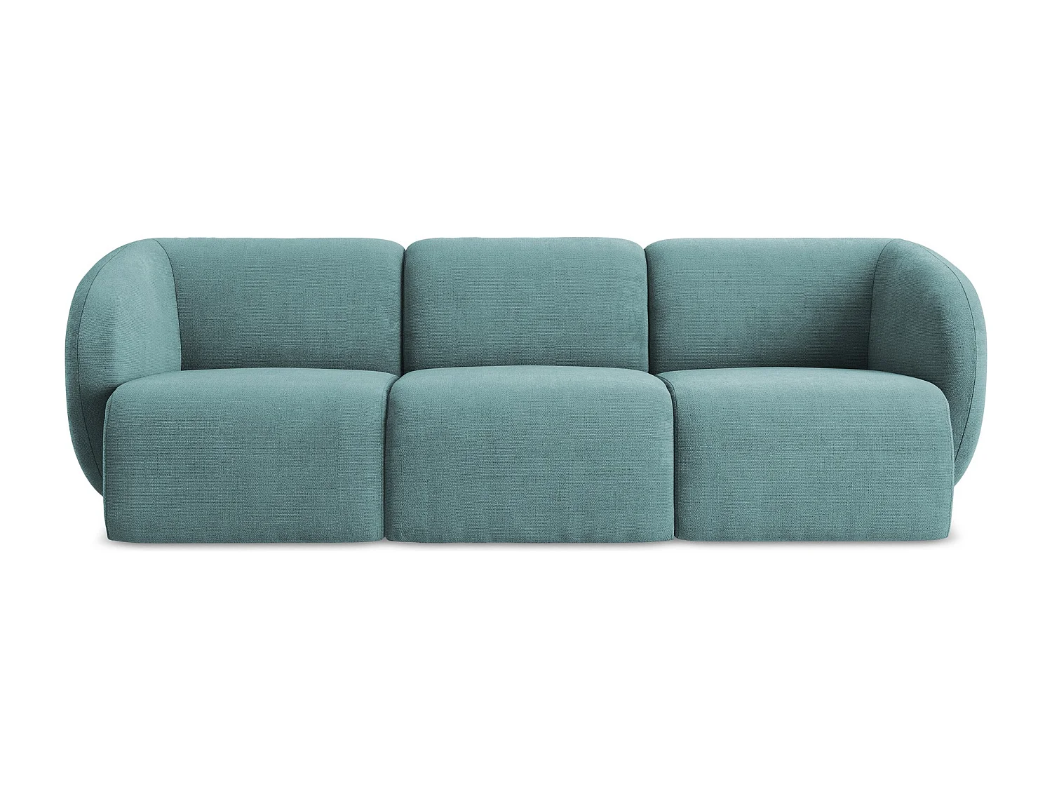 Canapé modulable 3 places en tissu chenille - jeans - LANI