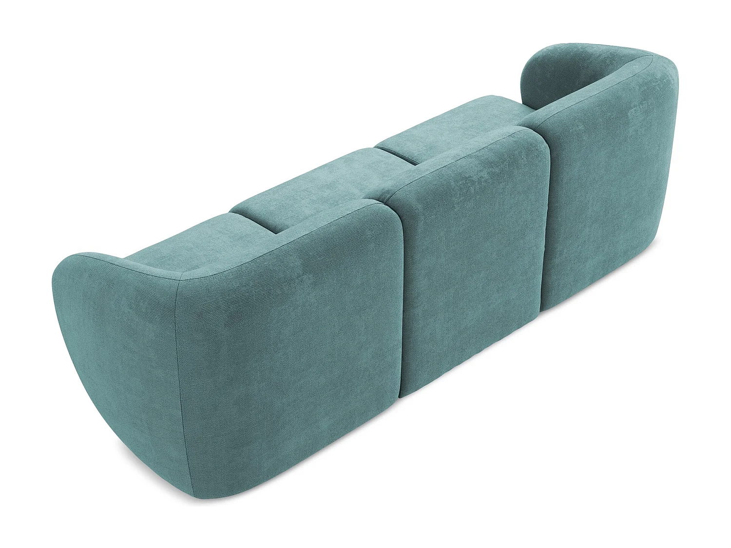 Canapé modulable 3 places en tissu chenille - jeans - LANI