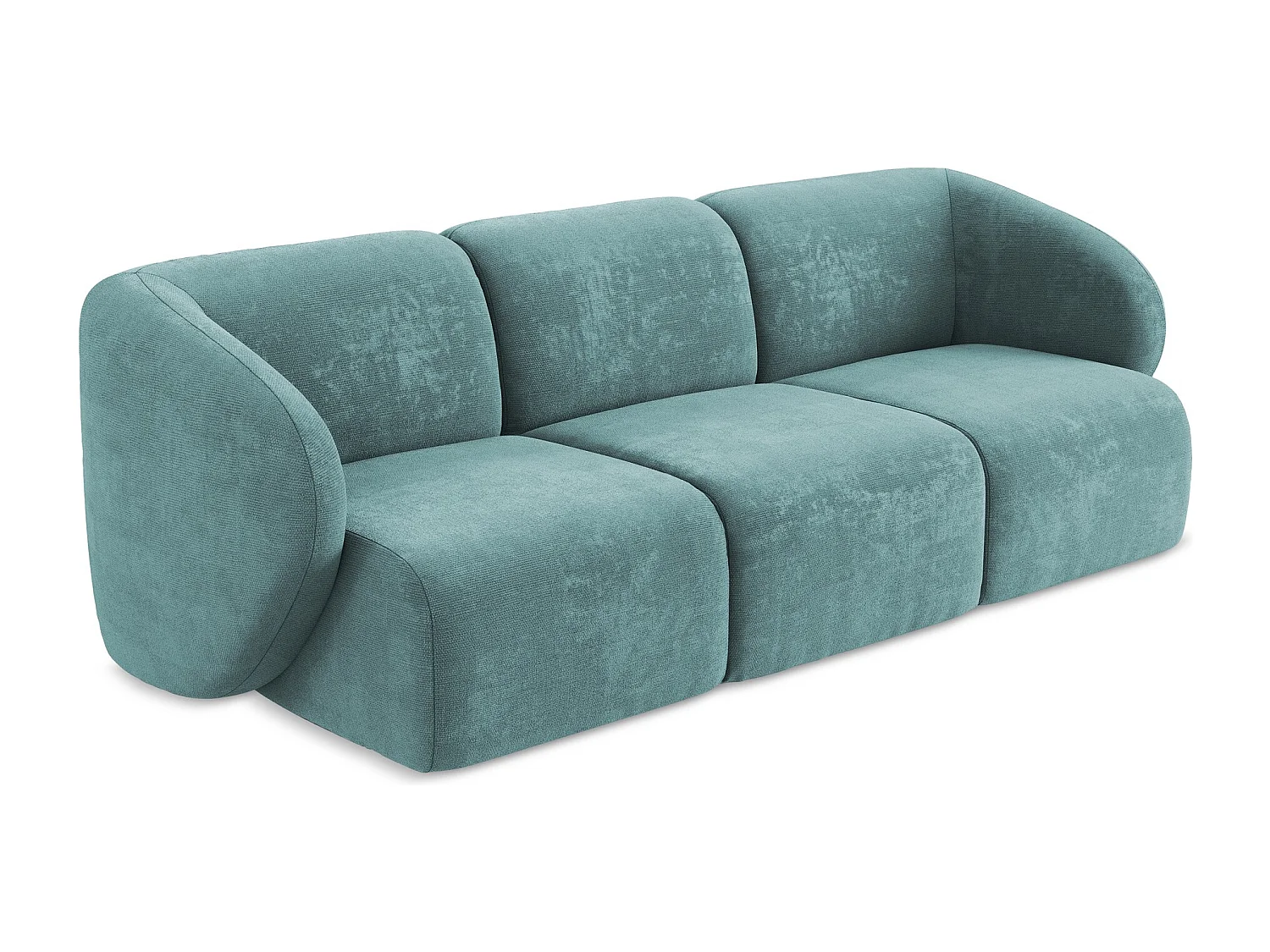 Canapé modulable 3 places en tissu chenille - jeans - LANI