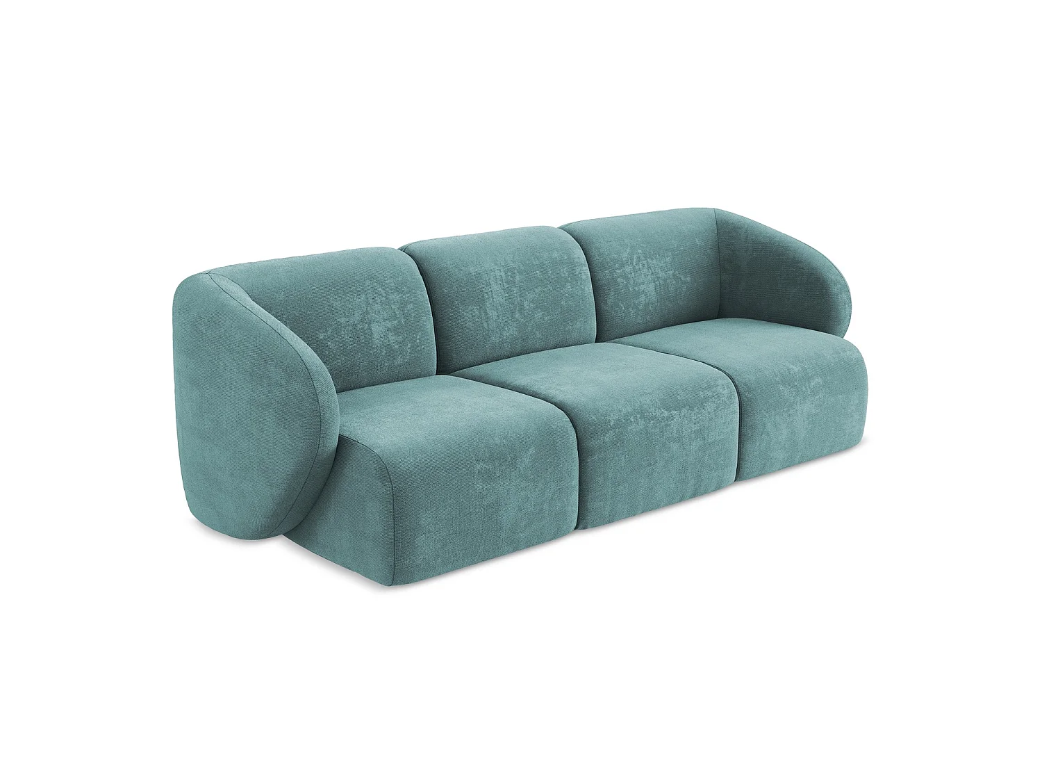 Modulares 3-Sitzer Sofa - - Chenille - Jeans - CERVO