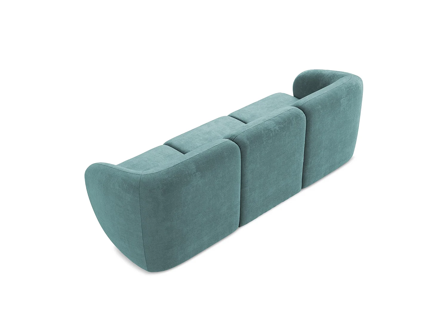 Modulares 3-Sitzer Sofa - - Chenille - Jeans - CERVO