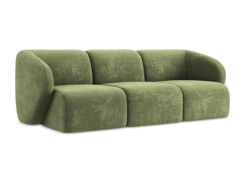 Modulares 3-Sitzer Sofa - - Chenille - Grün - LANI