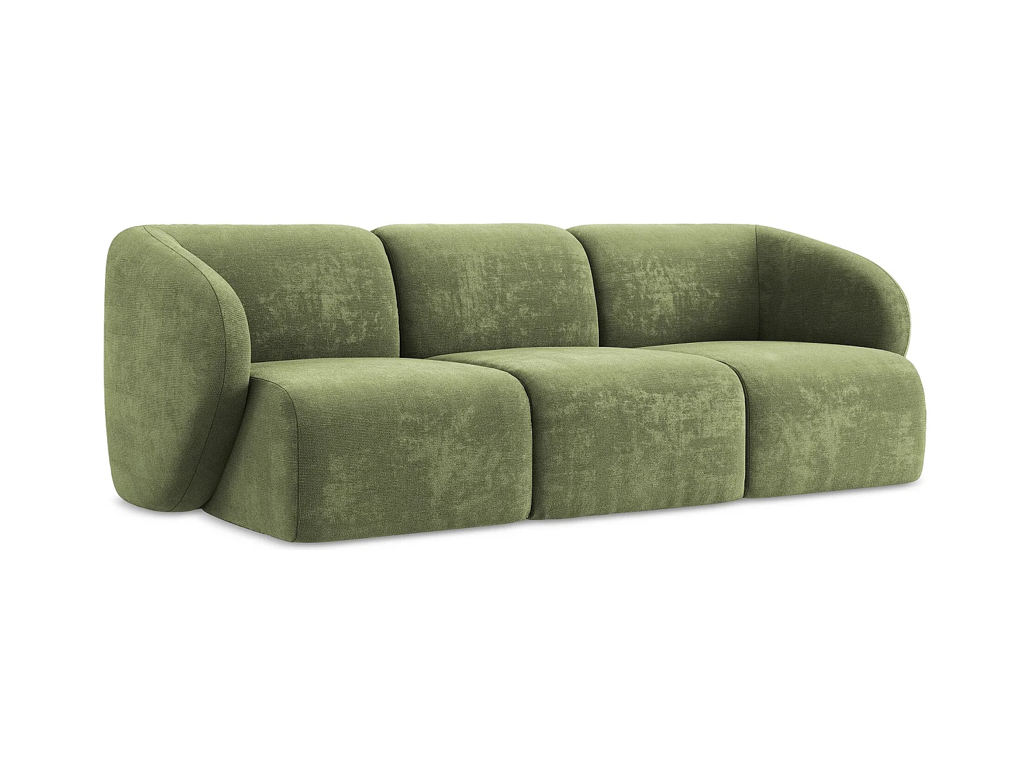 Driezits modulaire bank van groente chenille stof - LANI