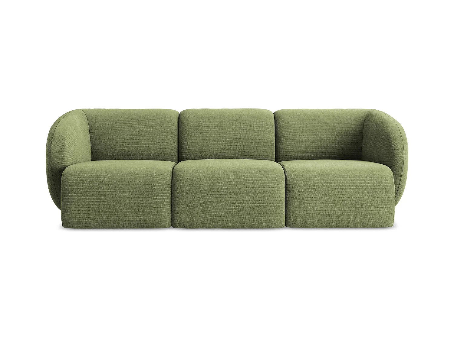 Driezits modulaire bank van groente chenille stof - LANI