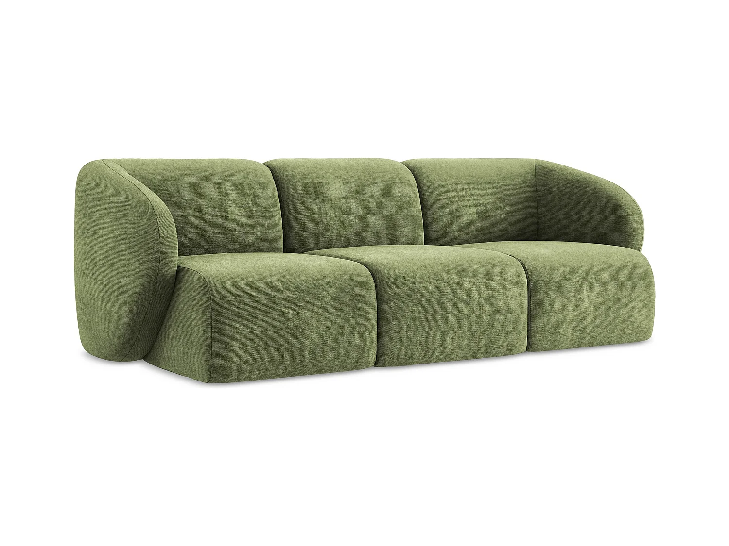 Canapé modulable 3 places en tissu chenille - vert - LANI