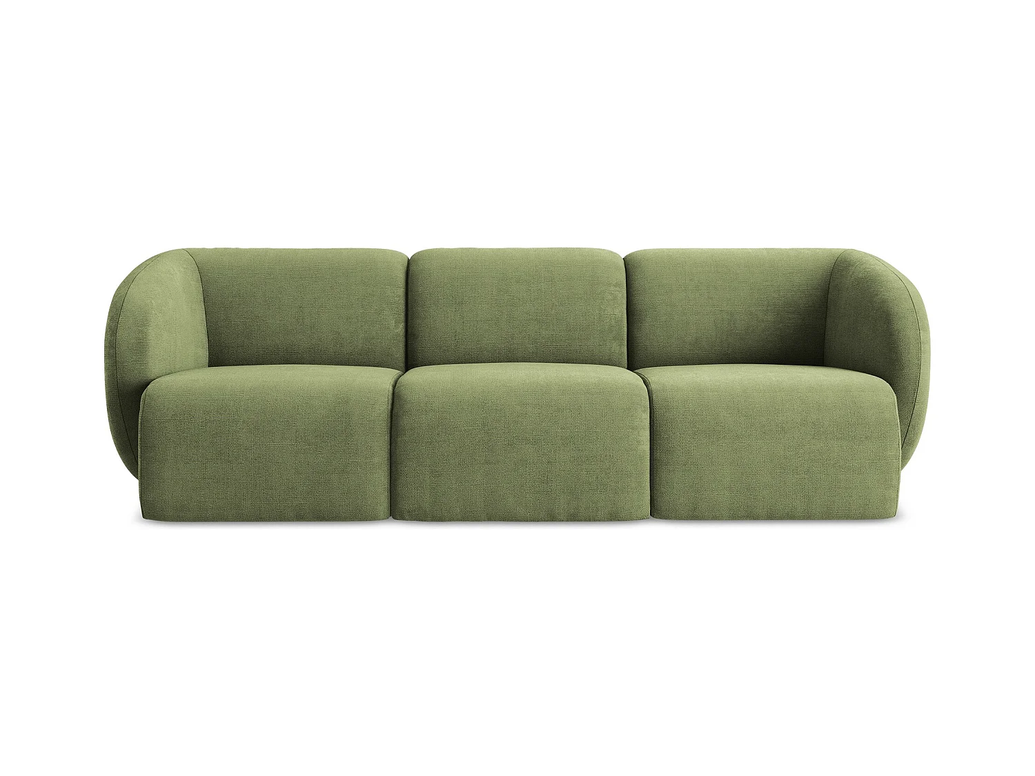 Canapé modulable 3 places en tissu chenille - vert - LANI