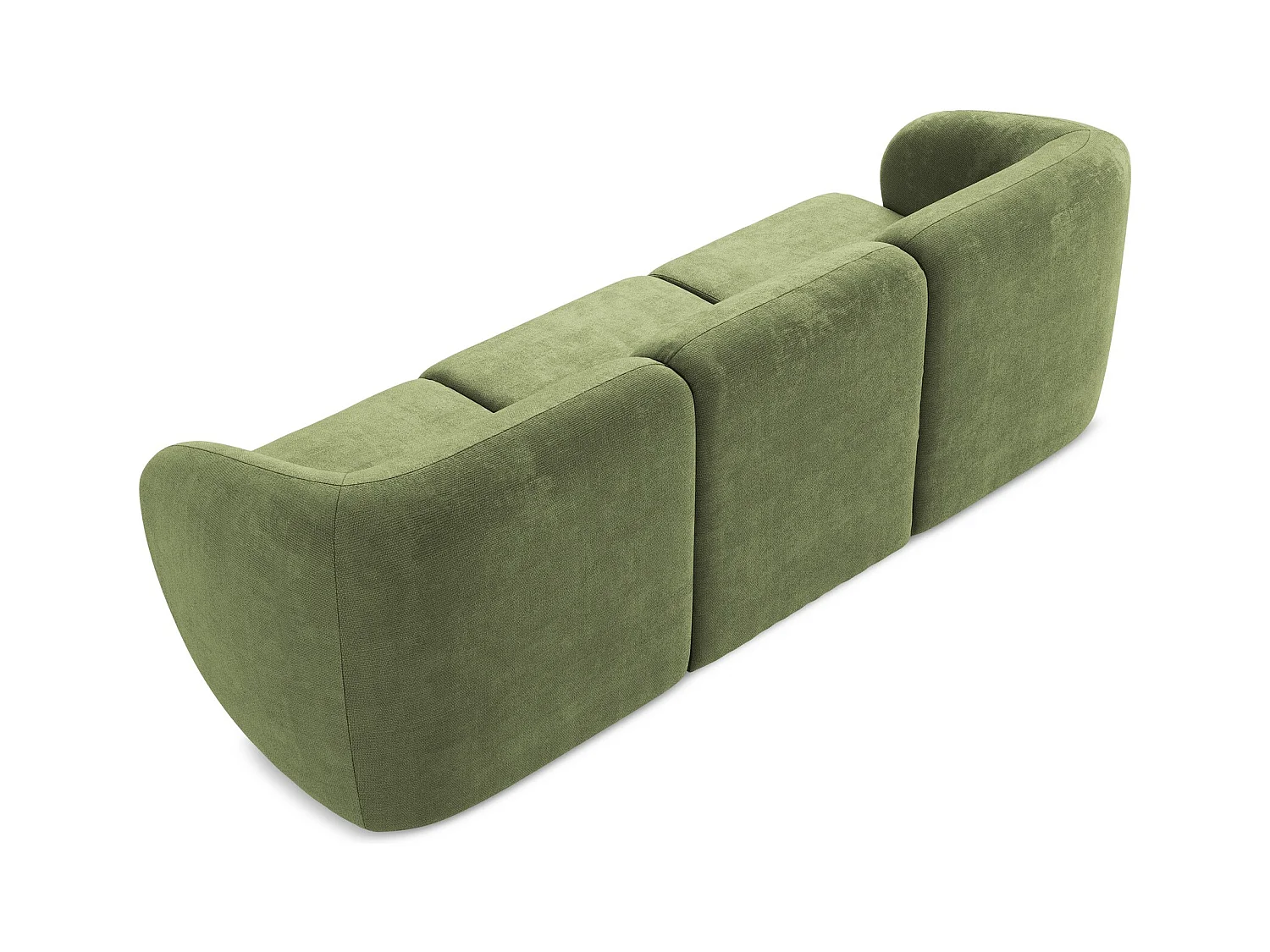 Canapé modulable 3 places en tissu chenille - vert - LANI