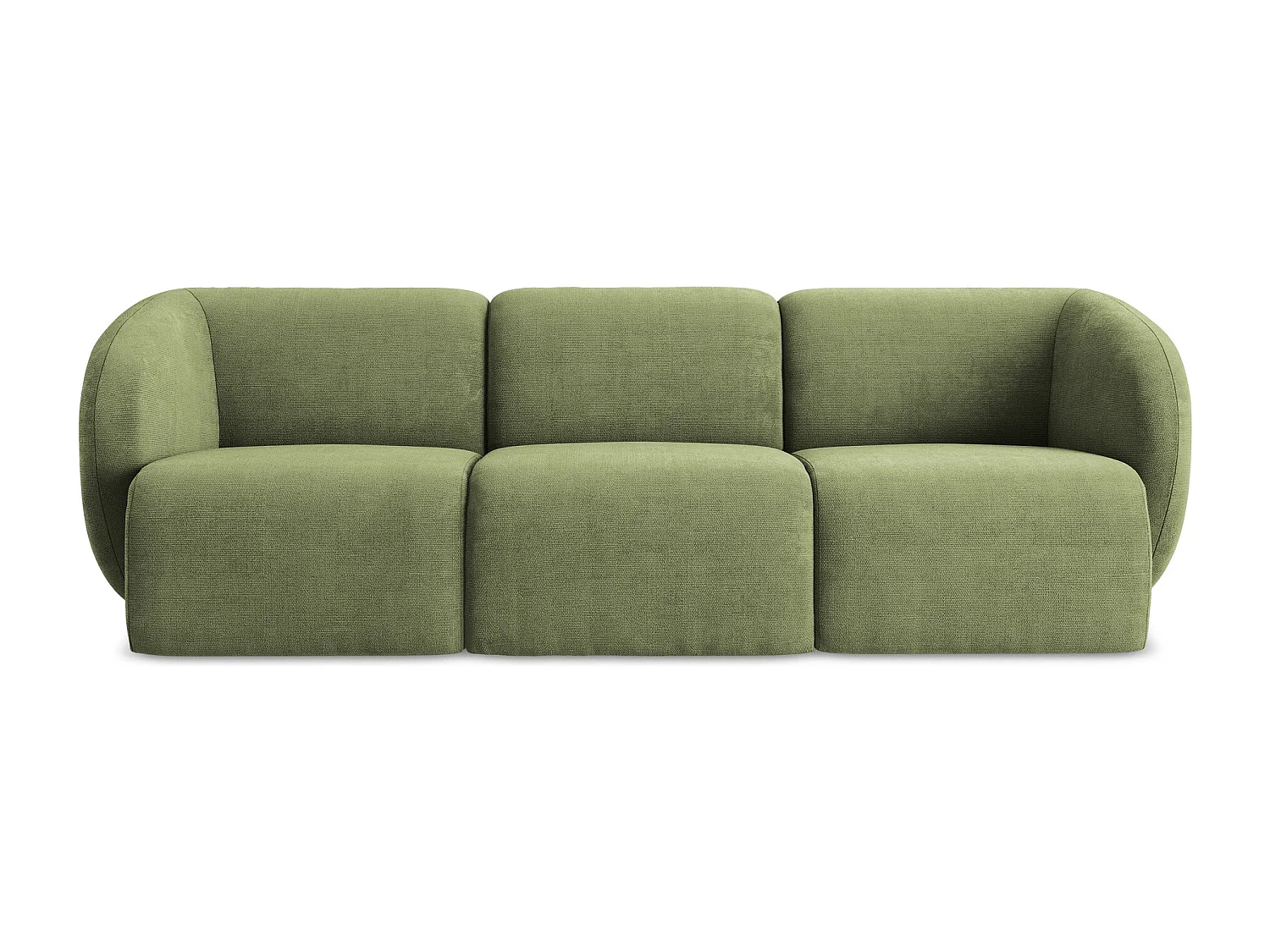 Canapé modulable 3 places en tissu chenille - vert - LANI