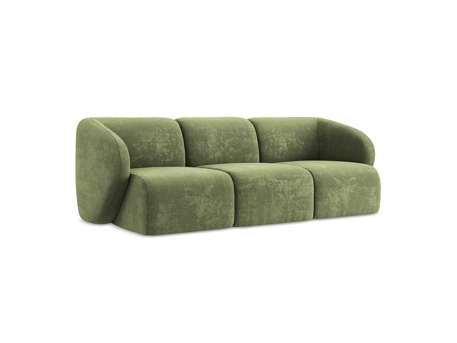 Modulares 3-Sitzer Sofa - - Chenille - Grün - CERVO