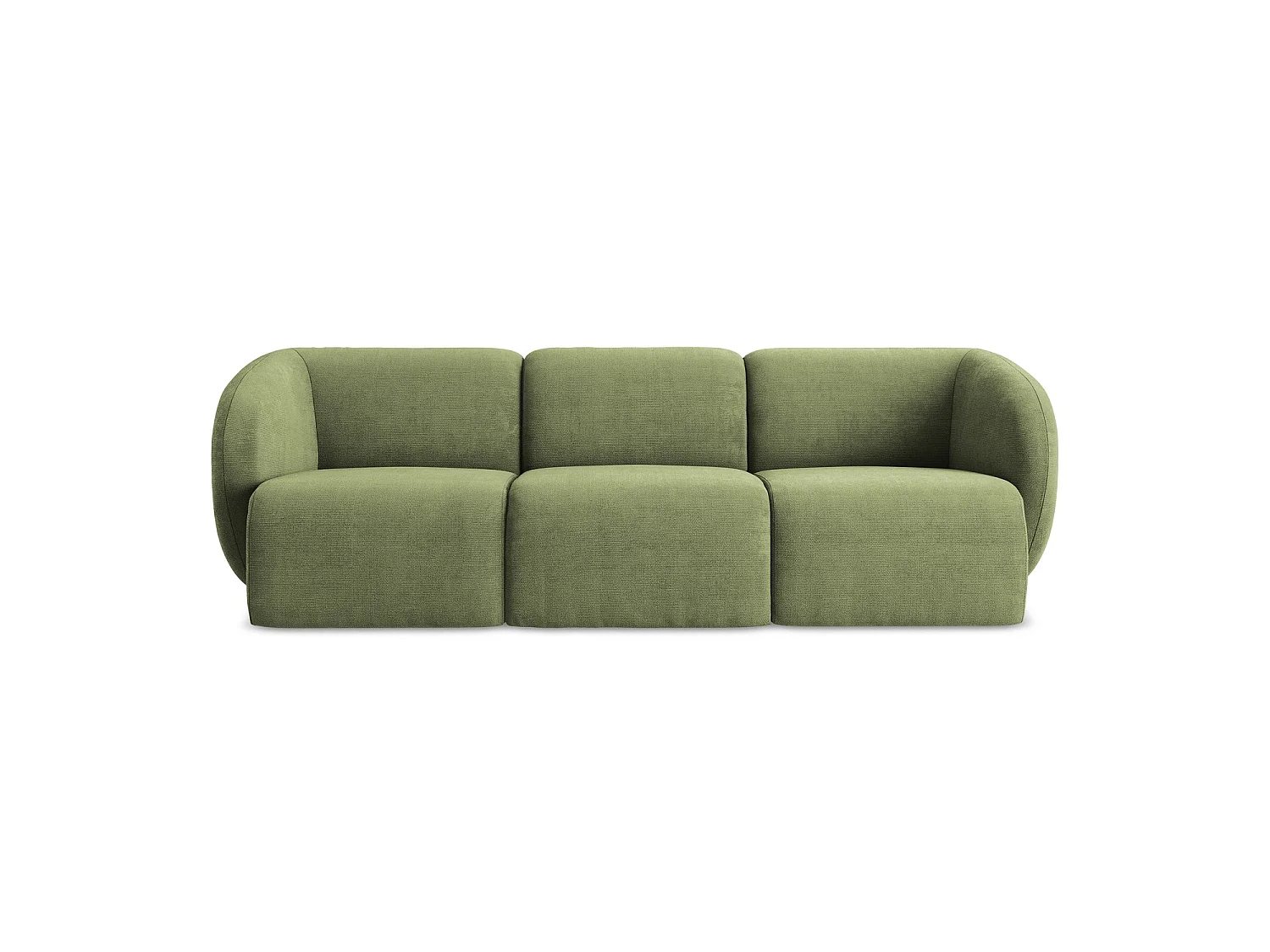 Modulares 3-Sitzer Sofa - - Chenille - Grün - CERVO