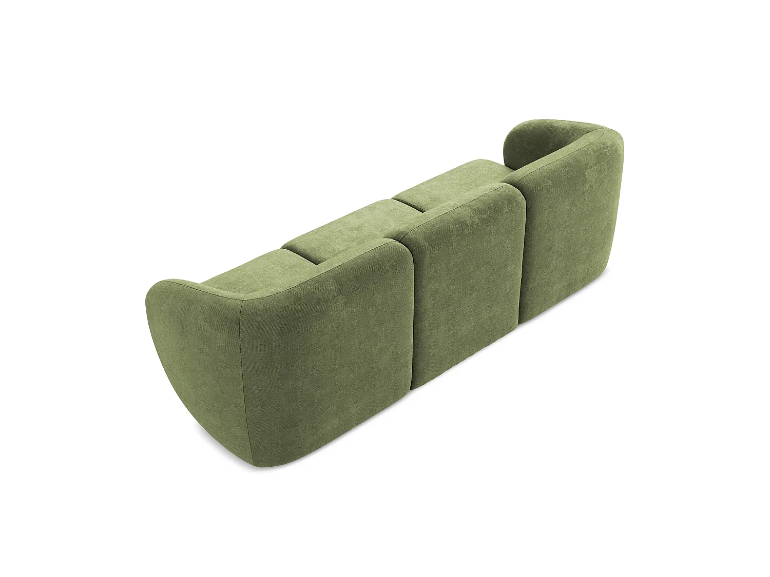 Modulares 3-Sitzer Sofa - - Chenille - Grün - CERVO