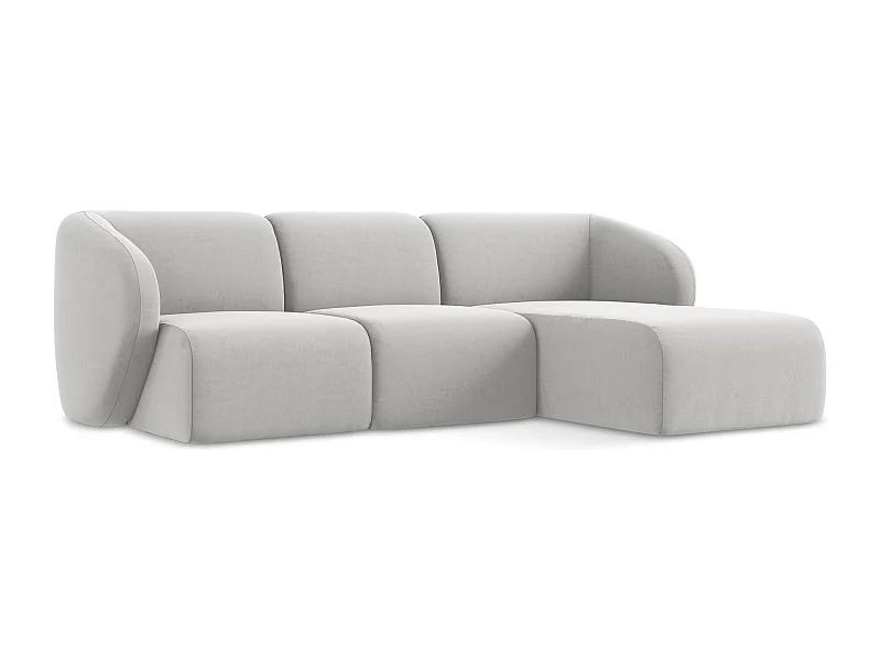 3-Sitzer Modulares Ecksofa - Ecke Rechts - Samt - Silber - LANI