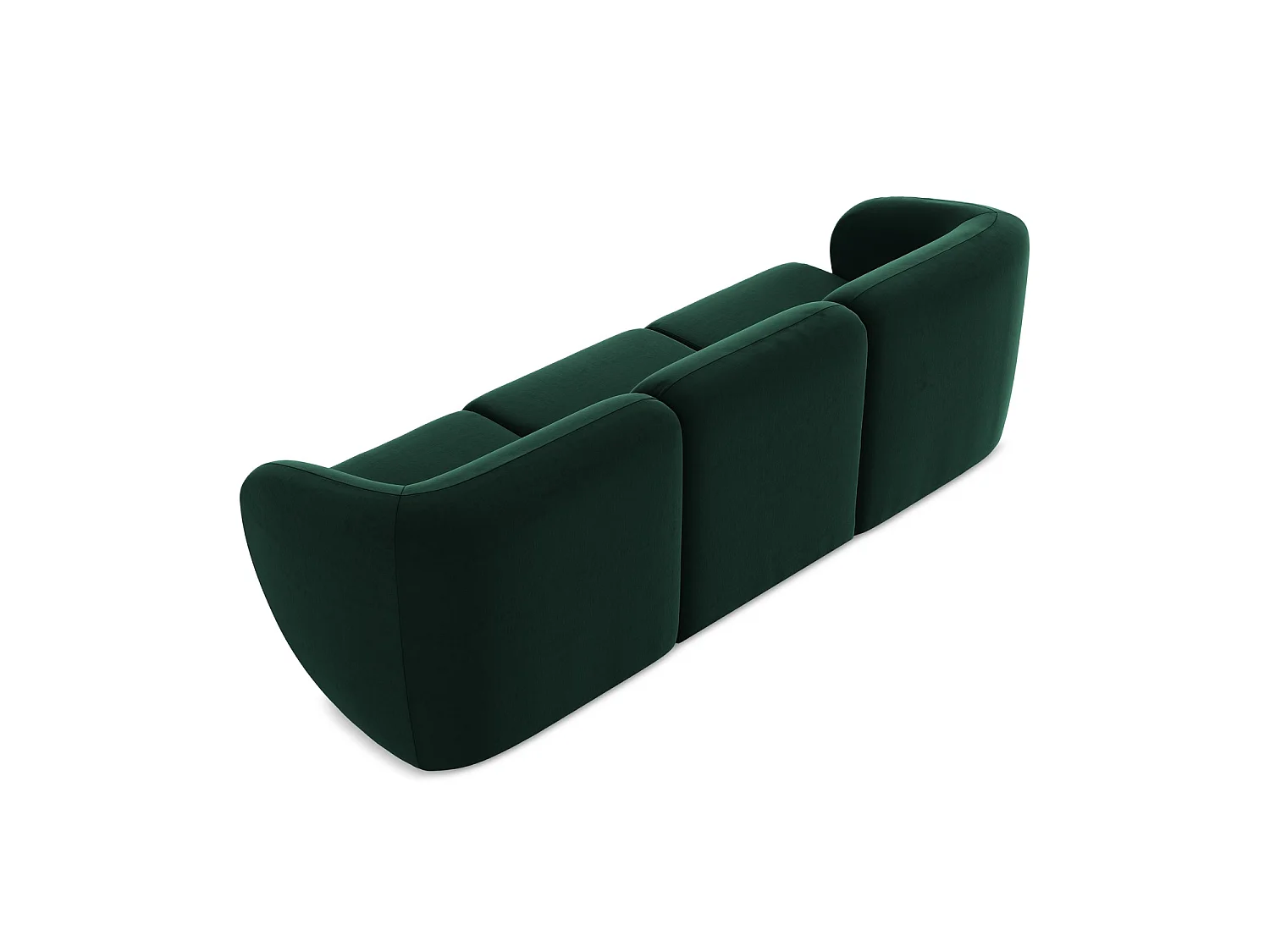 Modulares 3-Sitzer Sofa - - Samt - Flaschengrün - CERVO