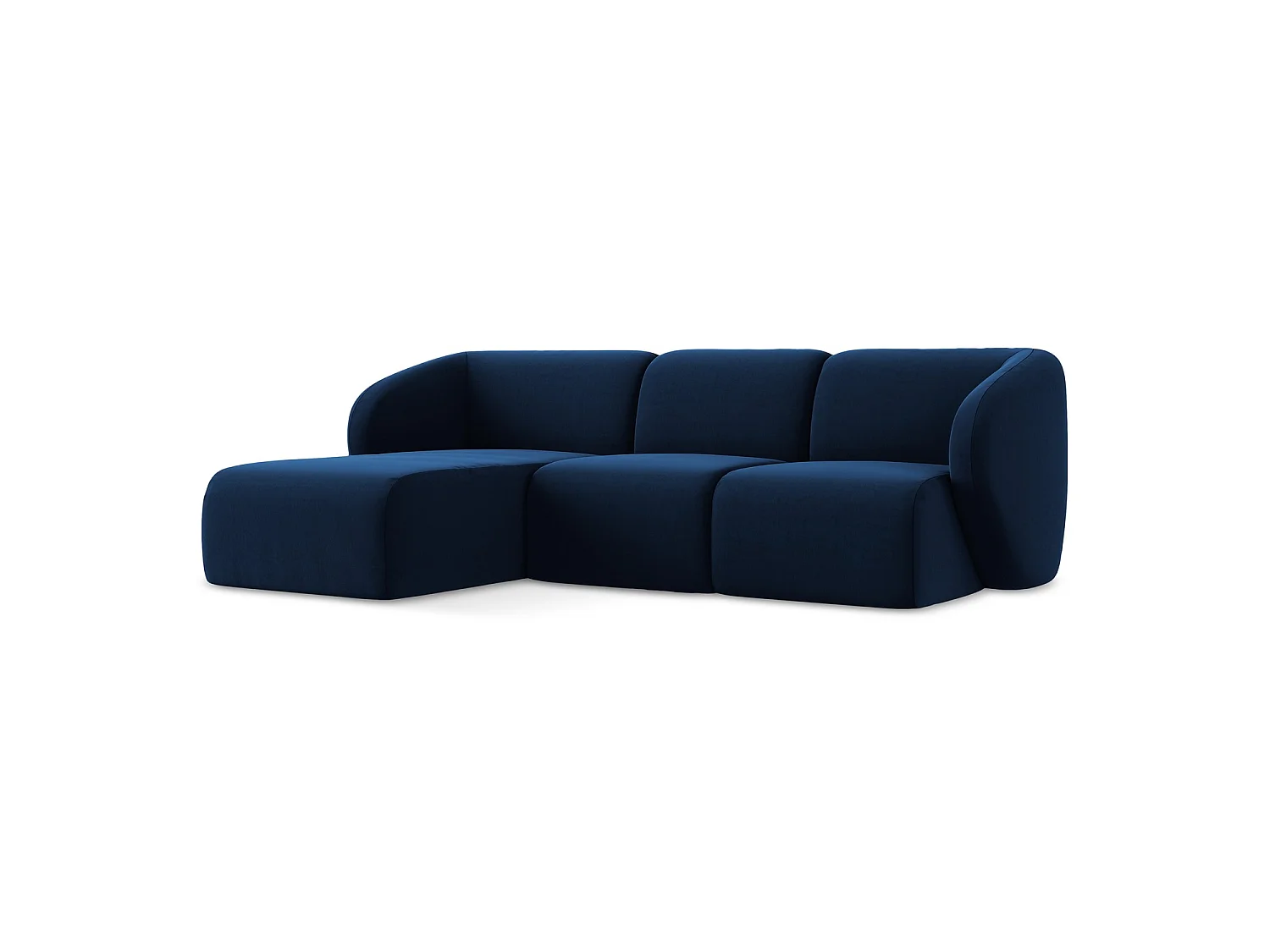Modulaire hoekbank links van koningsblauw velours - CERVO