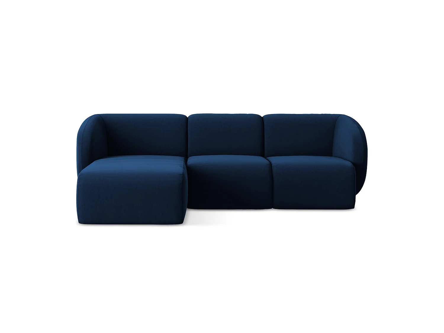 Modulaire hoekbank links van koningsblauw velours - CERVO