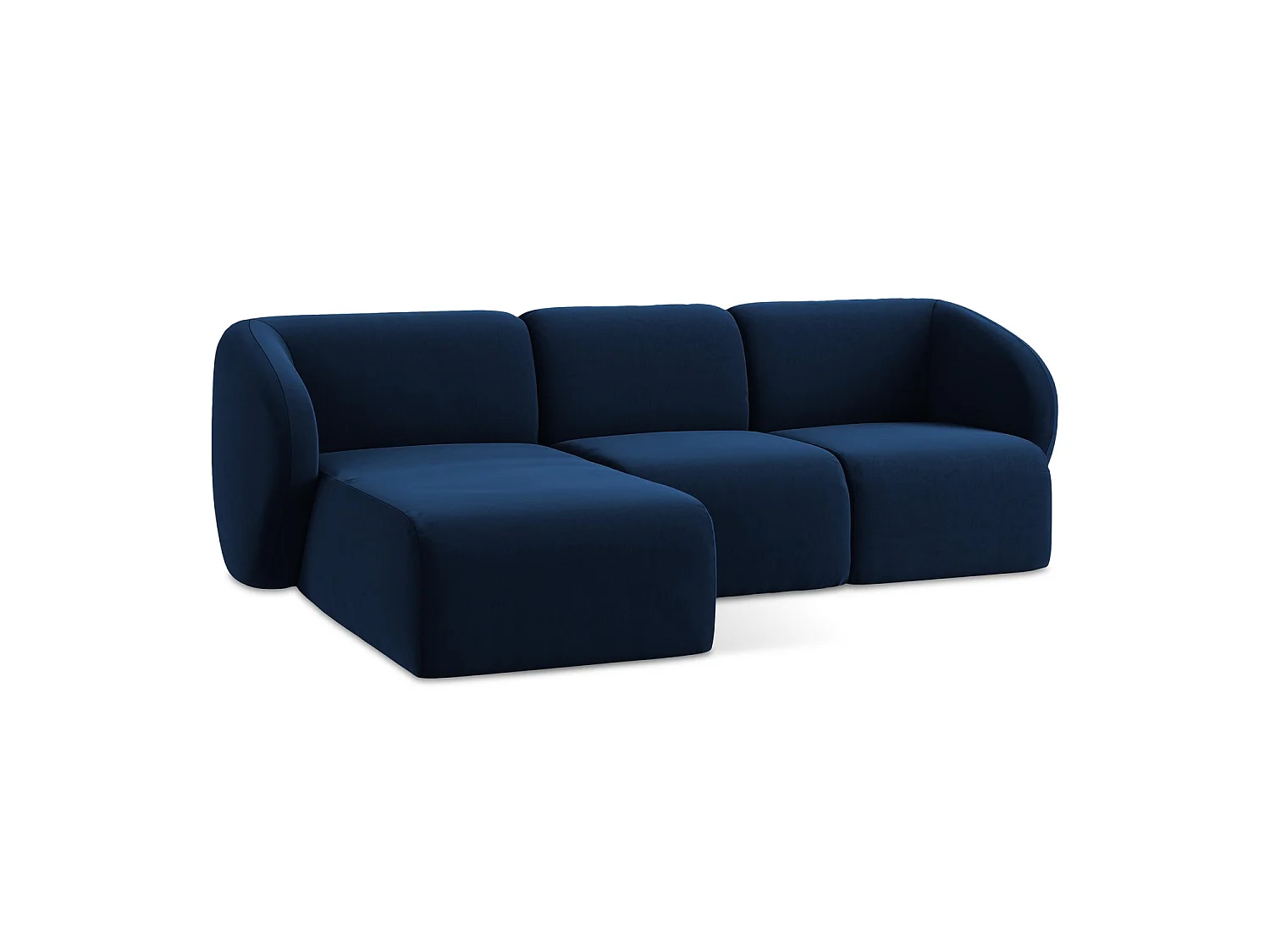 Modulaire hoekbank links van koningsblauw velours - CERVO