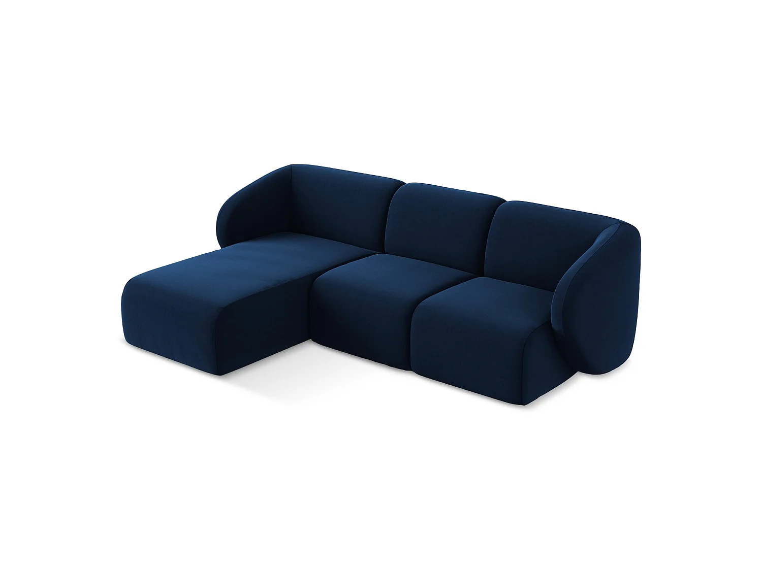 Modulaire hoekbank links van koningsblauw velours - CERVO