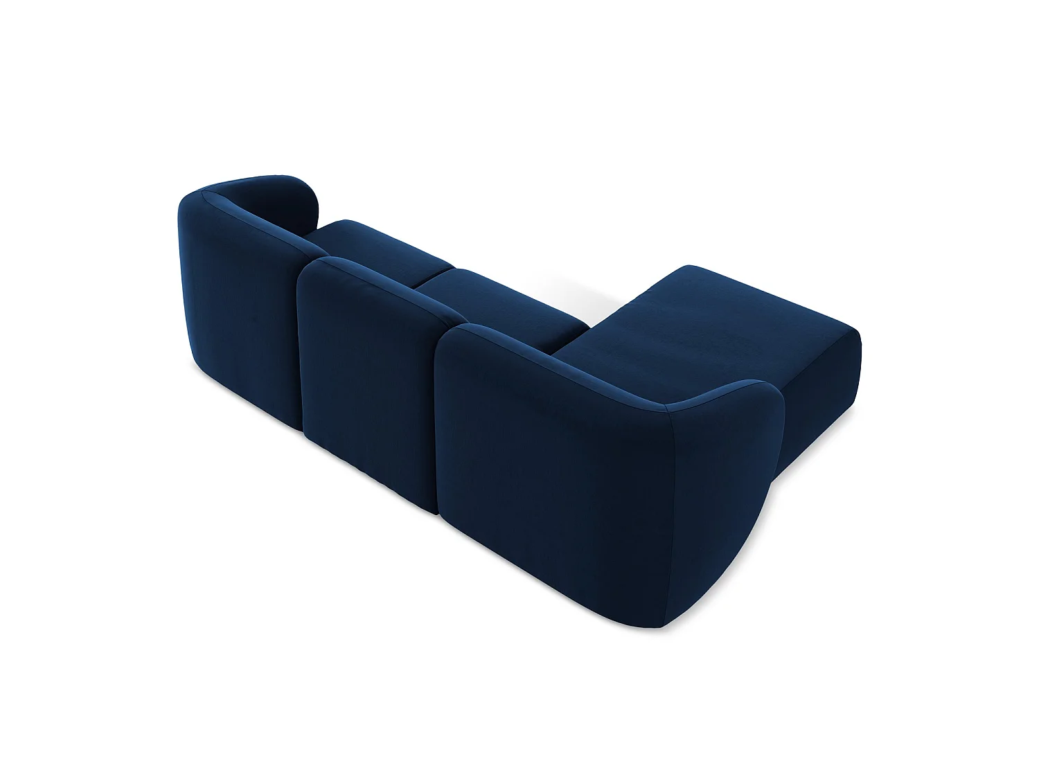 Modulaire hoekbank links van koningsblauw velours - CERVO