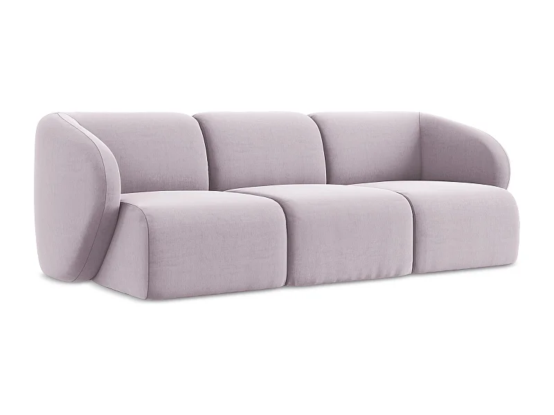 Canapé modulable 3 places en velours - lavande - LANI
