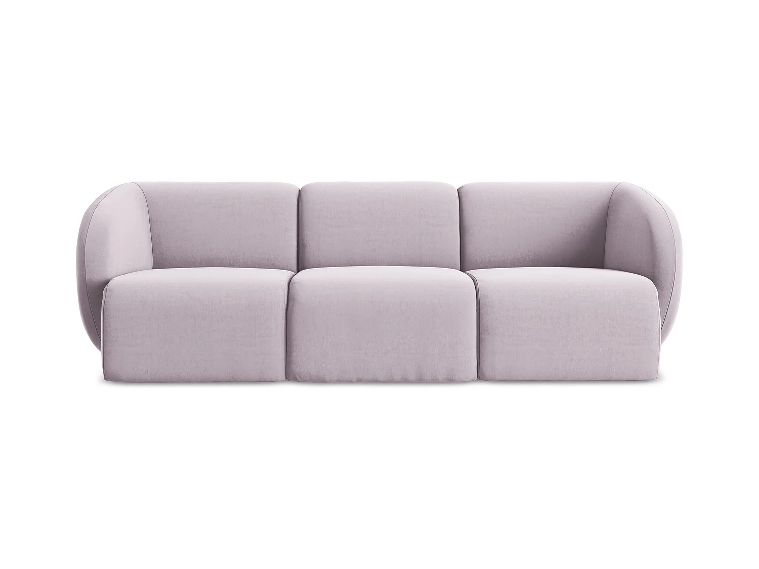 Driezits modulaire bank van lavendel velours - LANI