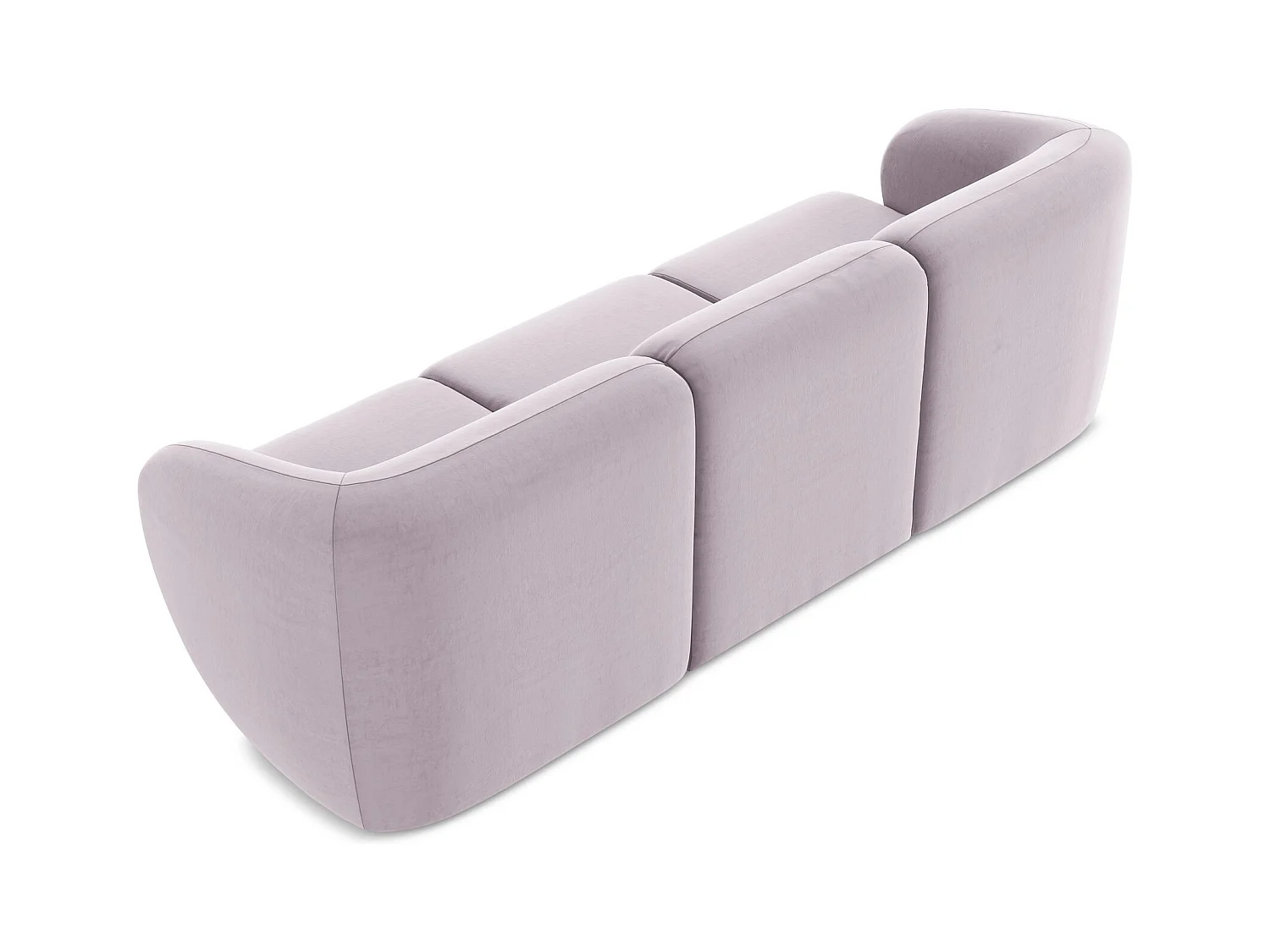 Driezits modulaire bank van lavendel velours - LANI