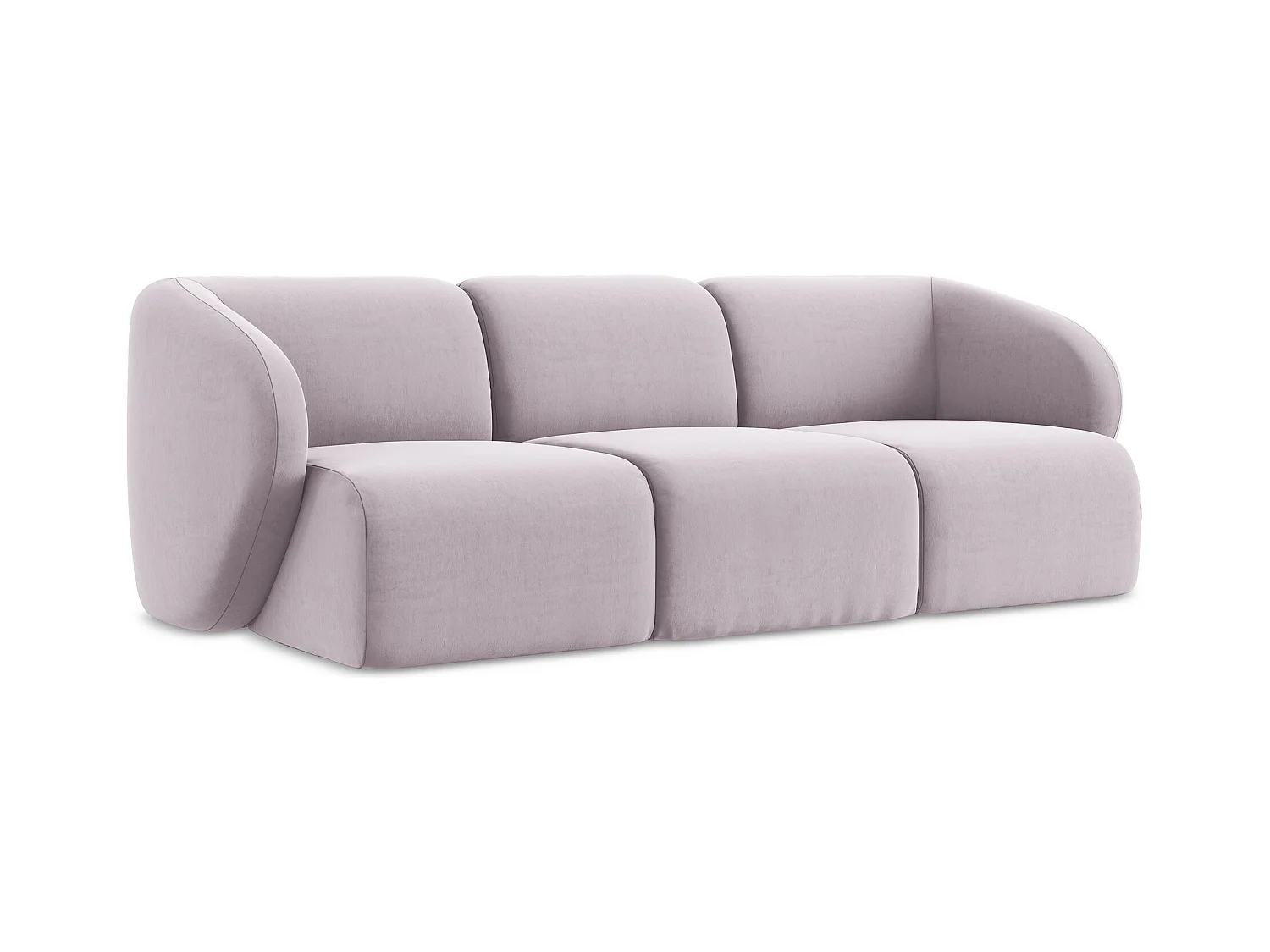 Modulares 3-Sitzer Sofa - - Samt - Lavendel - LANI