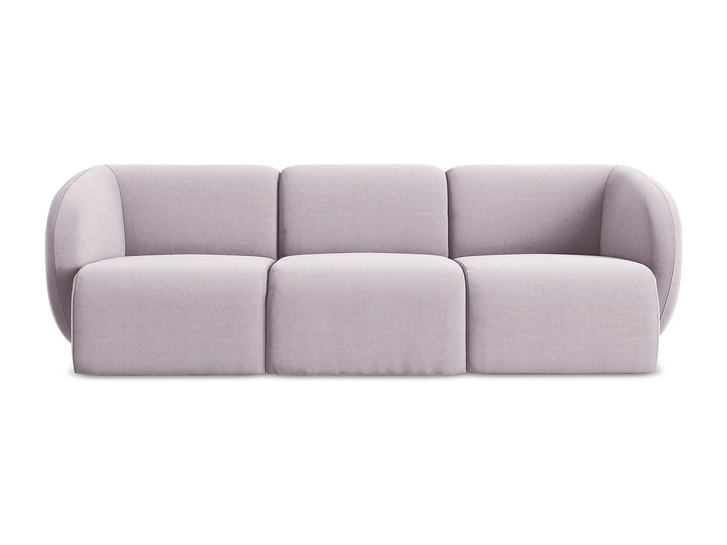 Driezits modulaire bank van lavendel velours - LANI
