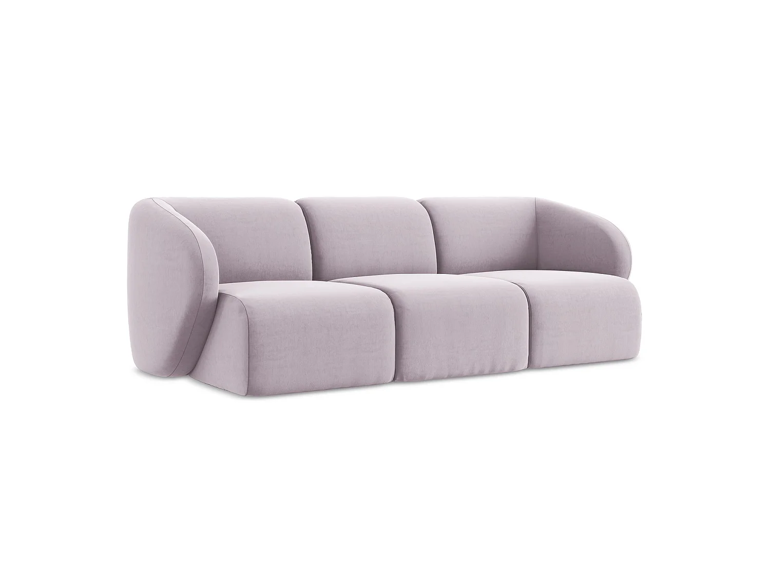 Modulares 3-Sitzer Sofa - - Samt - Lavendel - CERVO