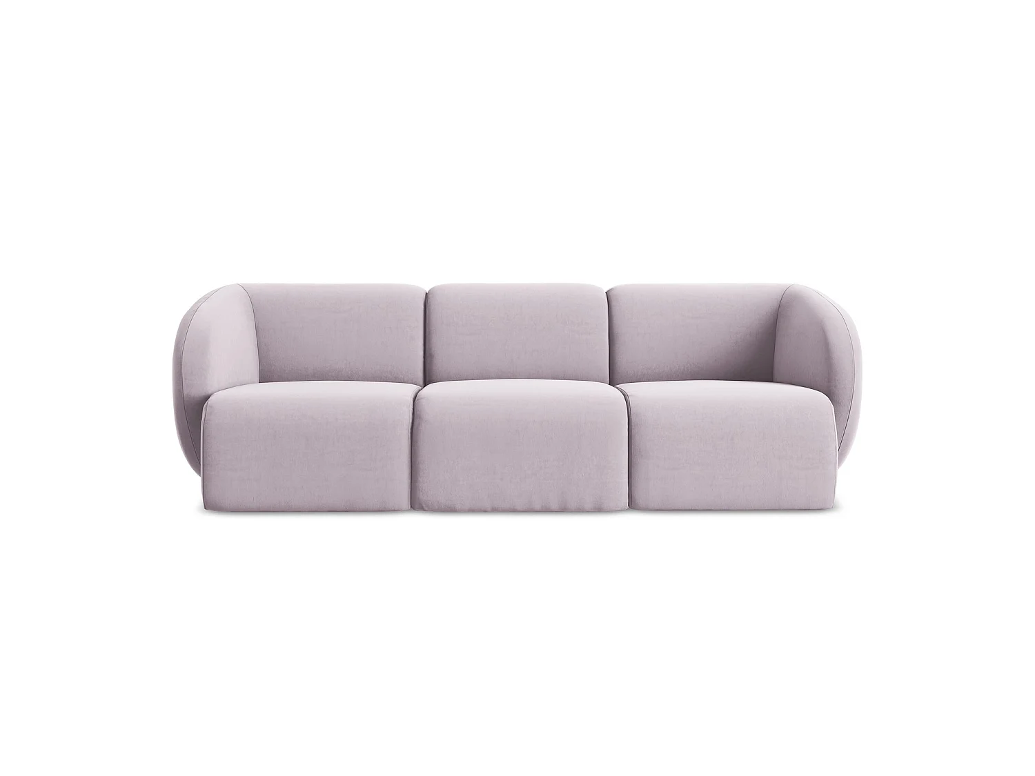 Modulares 3-Sitzer Sofa - - Samt - Lavendel - CERVO