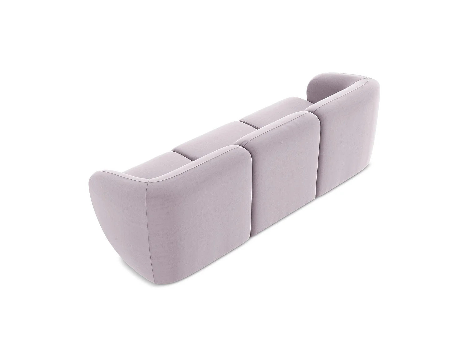 Modulares 3-Sitzer Sofa - - Samt - Lavendel - CERVO
