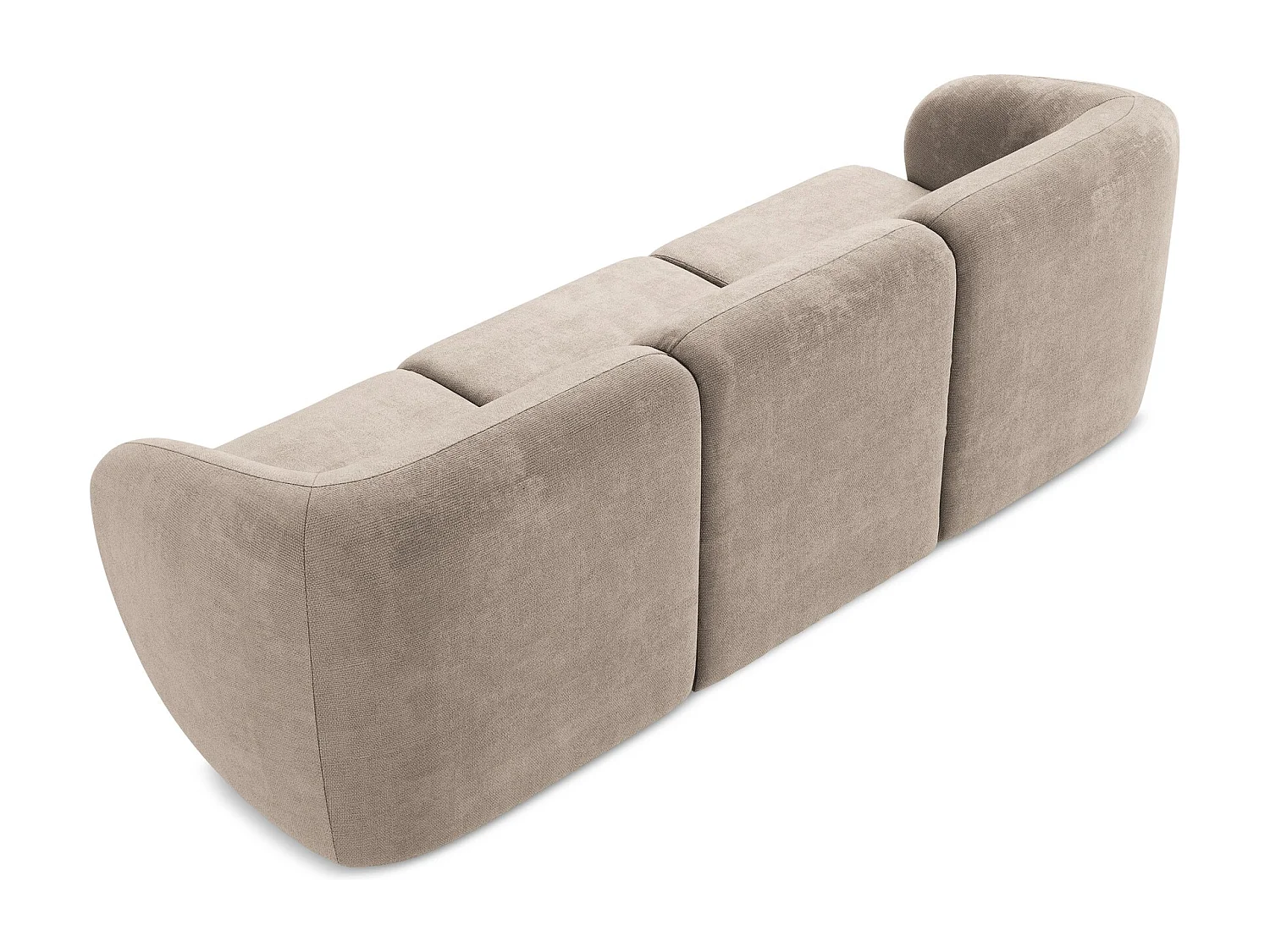 Canapé modulable 3 places en tissu chenille - beige foncé - LANI