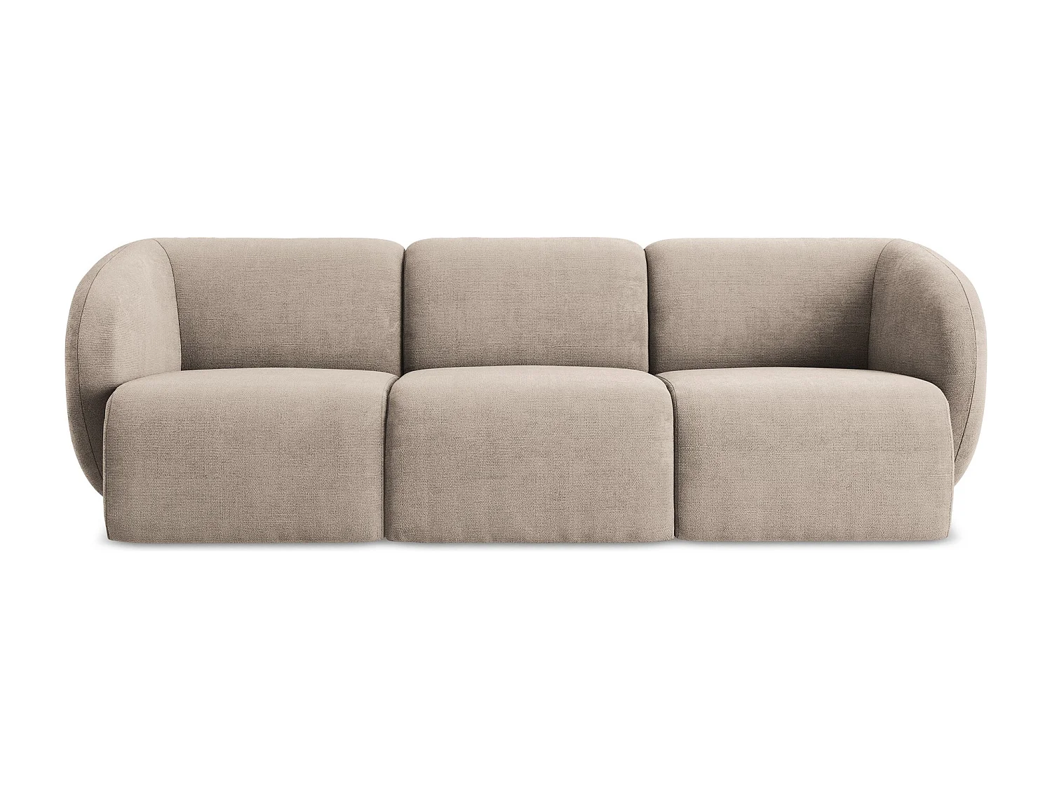 Canapé modulable 3 places en tissu chenille - beige foncé - LANI