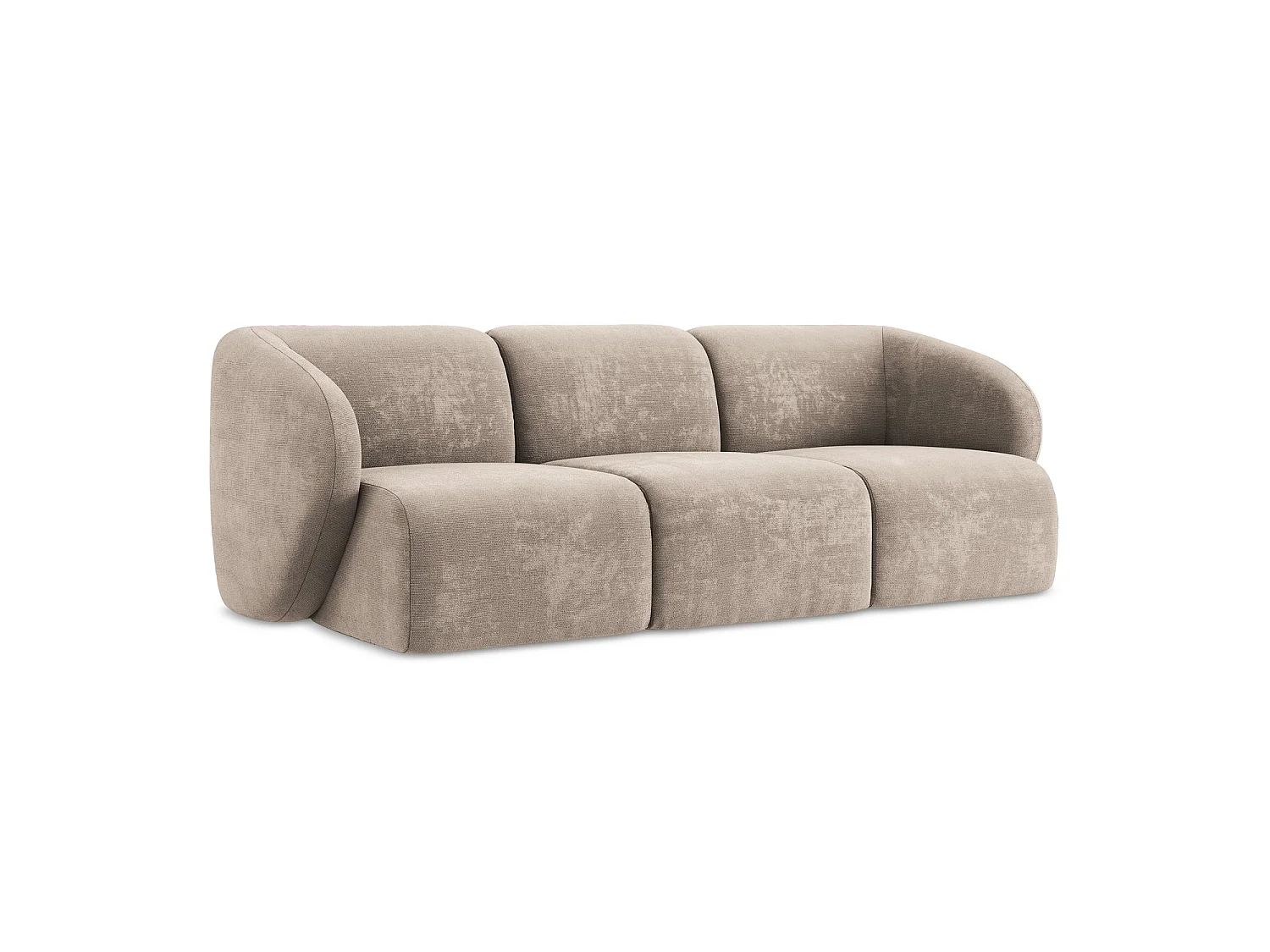 Modulares 3-Sitzer Sofa - - Chenille - Dunkelbeige - CERVO