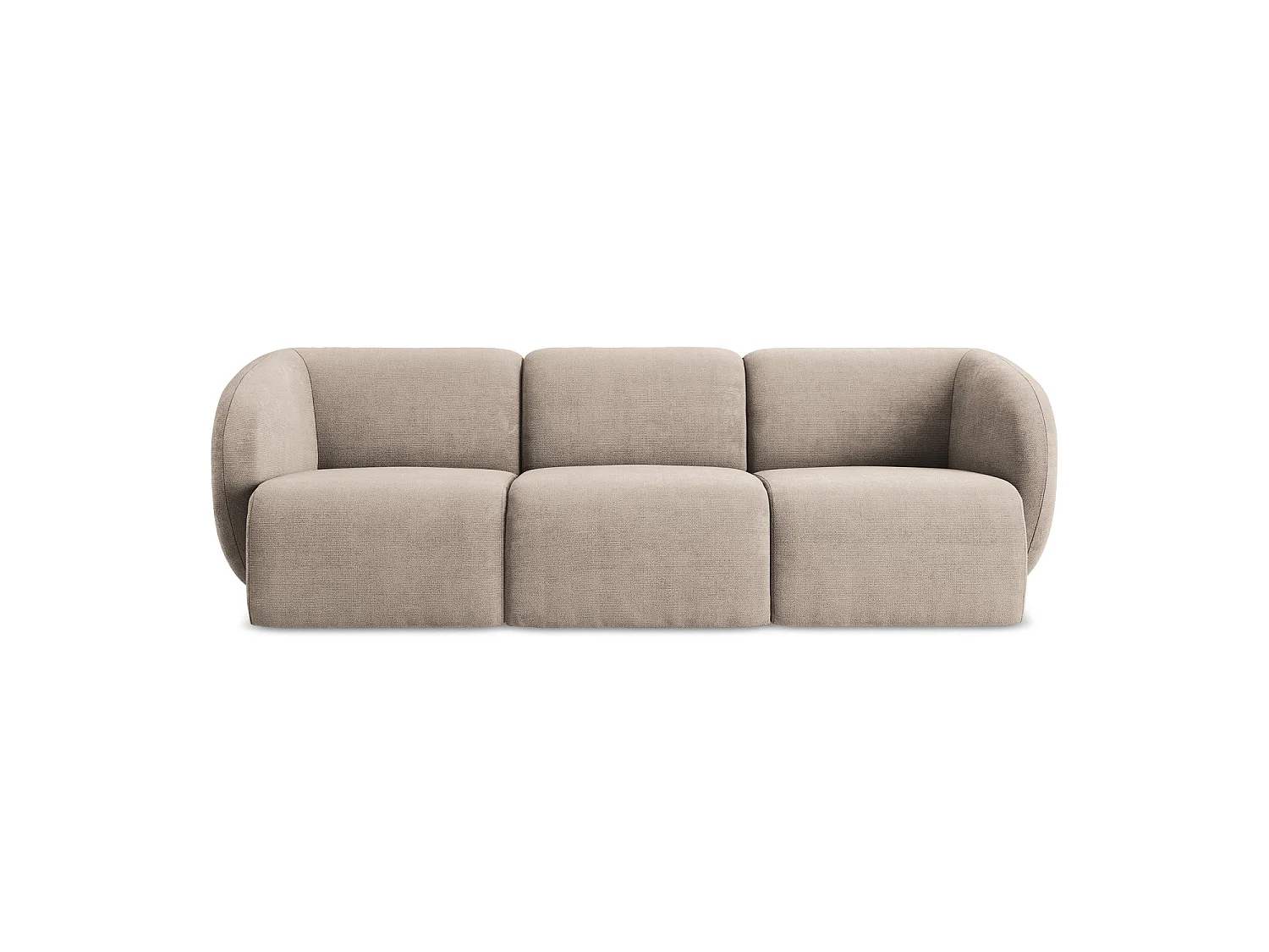Modulares 3-Sitzer Sofa - - Chenille - Dunkelbeige - CERVO