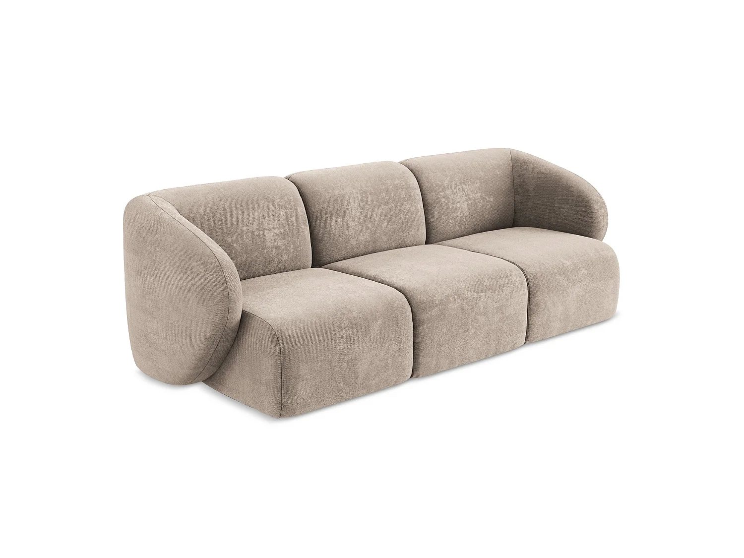 Modulares 3-Sitzer Sofa - - Chenille - Dunkelbeige - CERVO