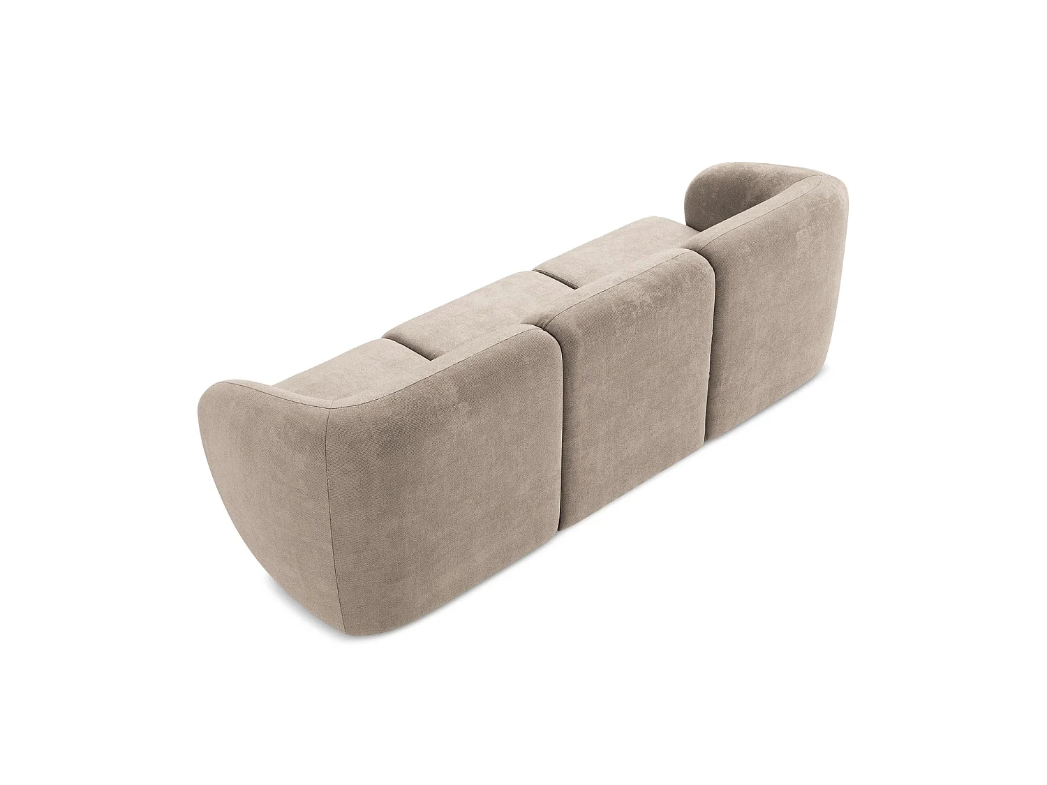 Modulares 3-Sitzer Sofa - - Chenille - Dunkelbeige - CERVO