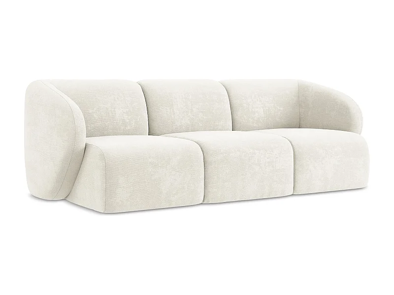 Modulares 3-Sitzer Sofa - - Chenille - Weiß - LANI