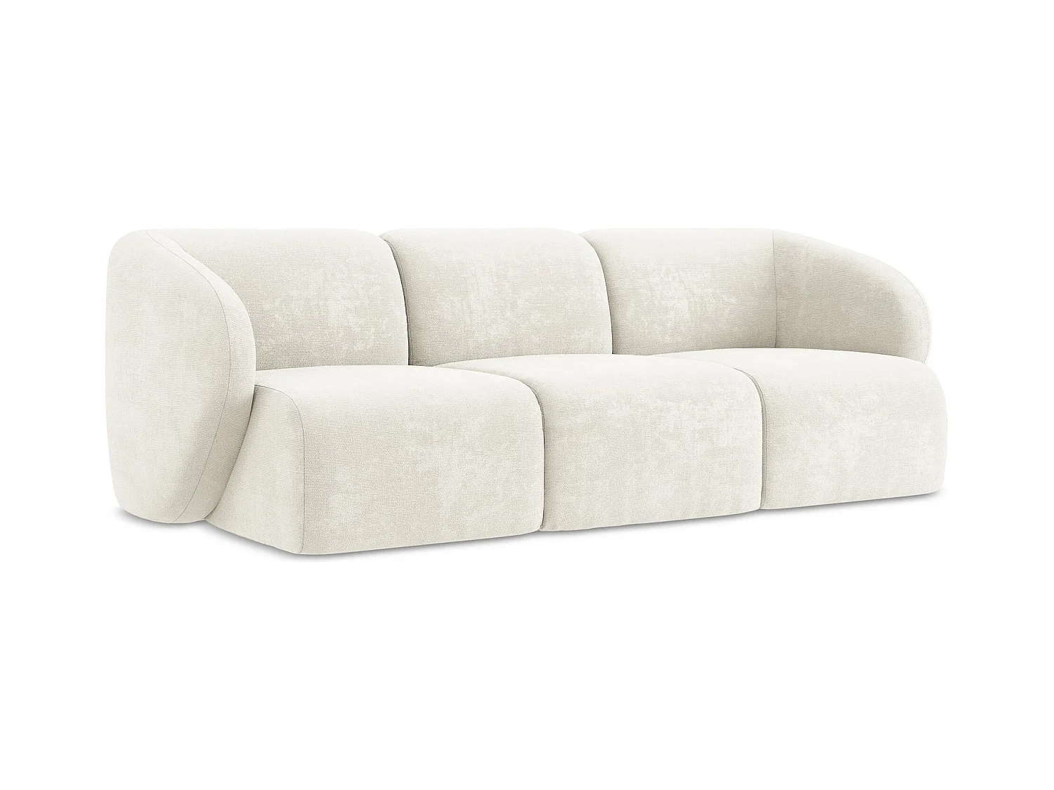 Sofá modular 3 plazas de tela chenilla blanco - LANI