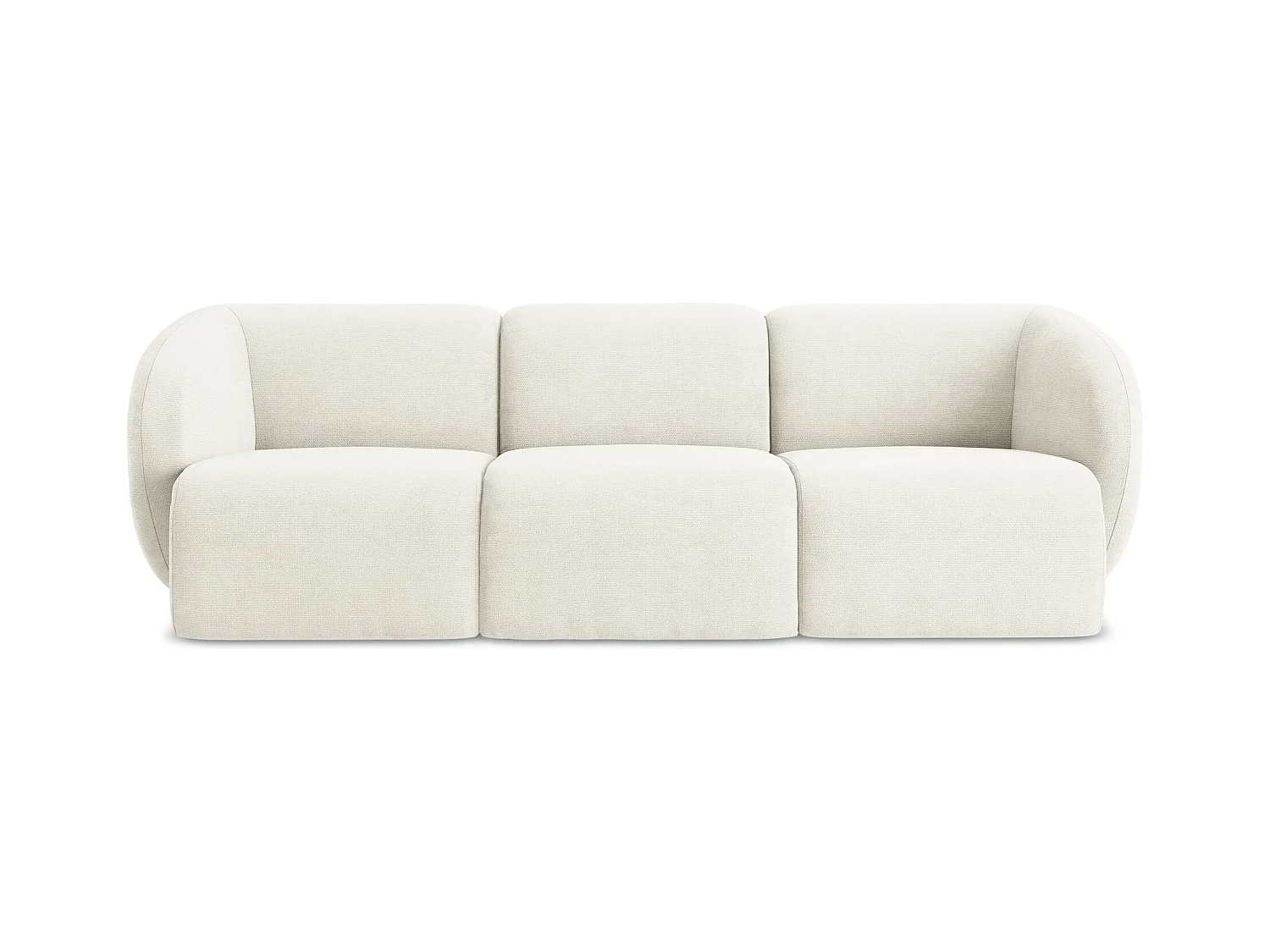 Sofá modular 3 plazas de tela chenilla blanco - LANI